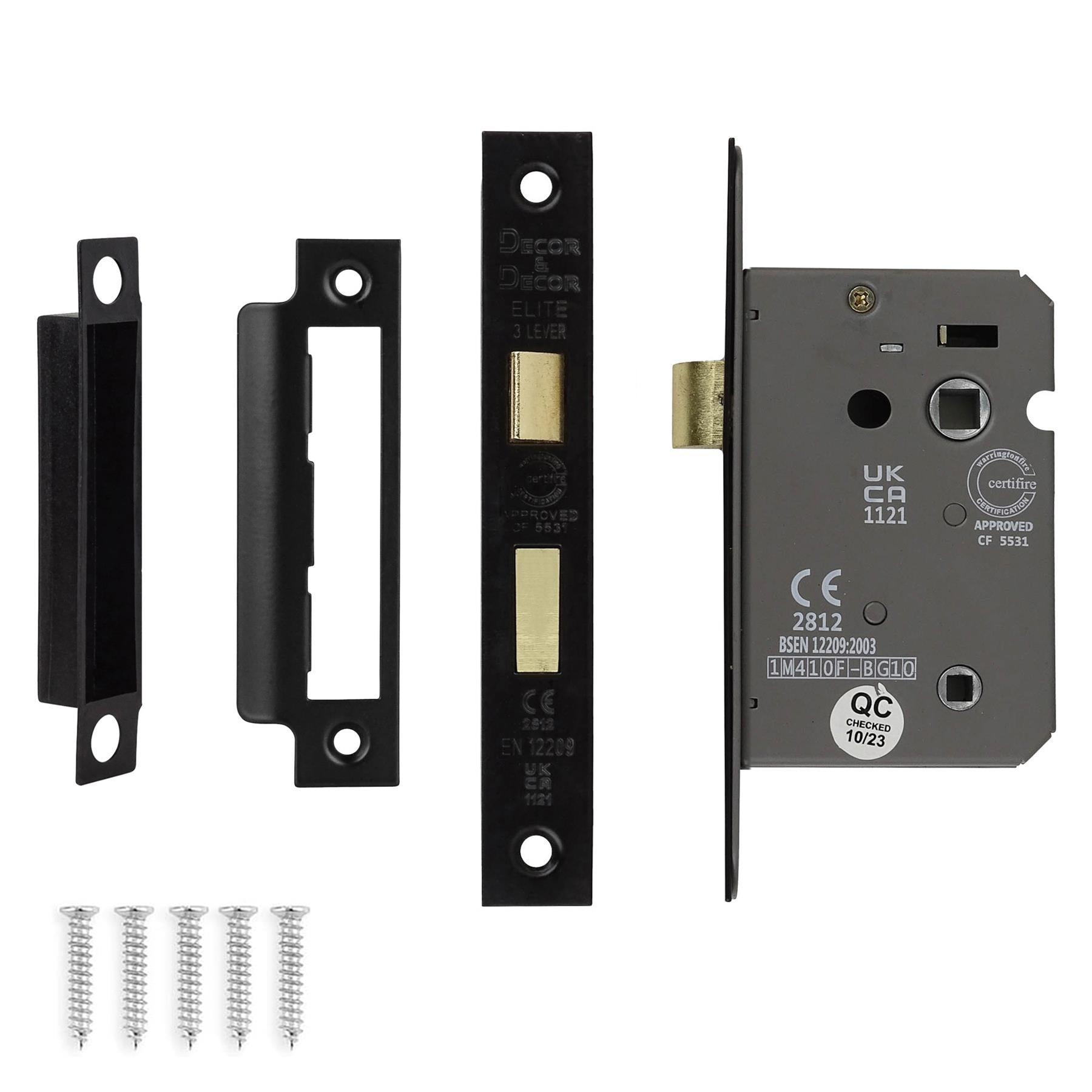 Lumina Matt Black Bathroom Door Handles on Backplate - Bathroom Kit