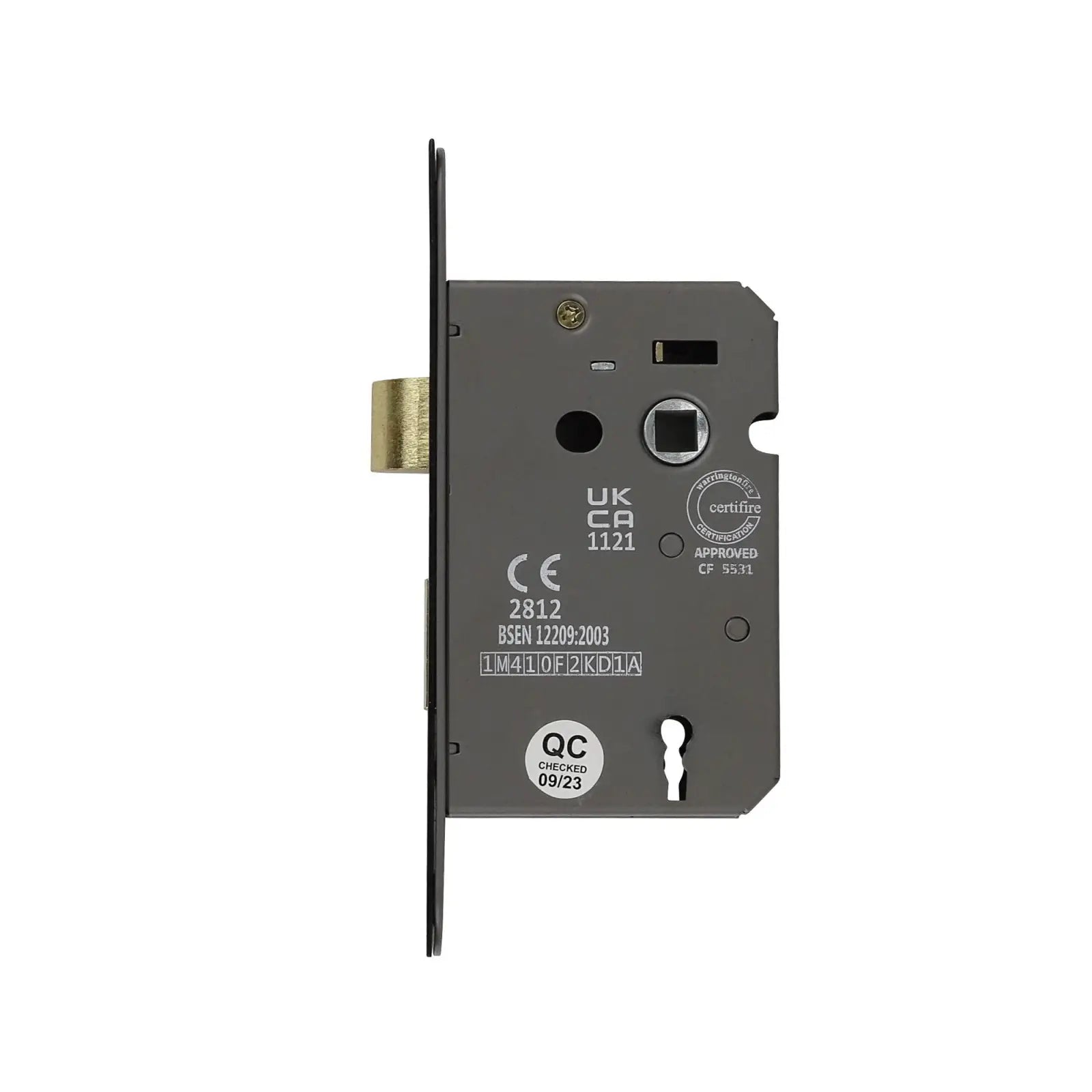 Mortise lock with gray finish for Fire Rated Sash Mortice Lock - 76mm - Matt Black