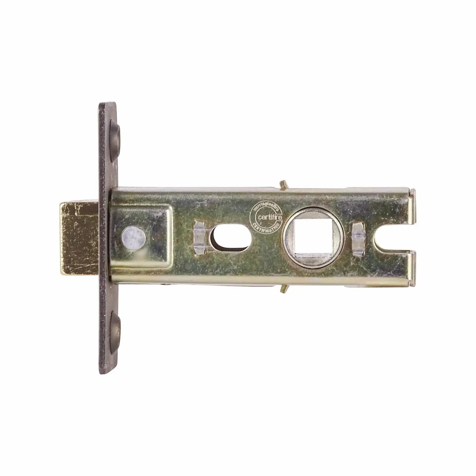 Metal door latch mechanism of Fire Rated Tubular Mortice Latch in Antique Brass finish