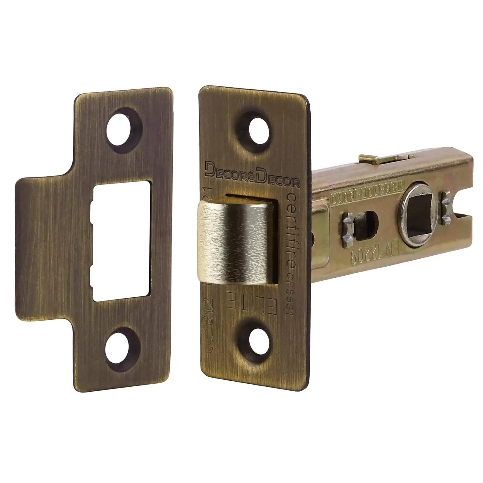 Antique brass door latch from Fire Rated Tubular Mortice Latch 76mm 2 Pack