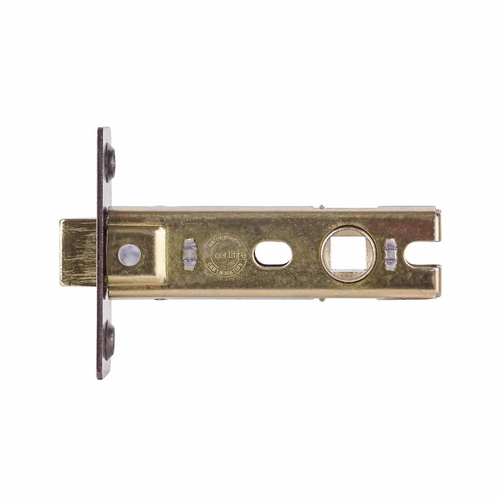Brass-colored door latch mechanism for Fire Rated Tubular Mortice Latch - Antique Brass