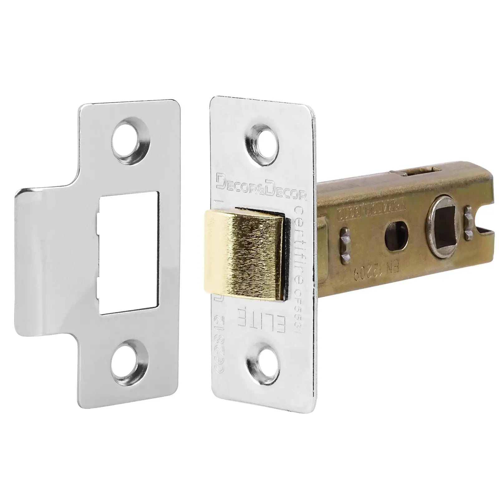 Fire Rated Tubular Mortice Latch - 76mm - Polished Chrome - 2 Pack - Latches –