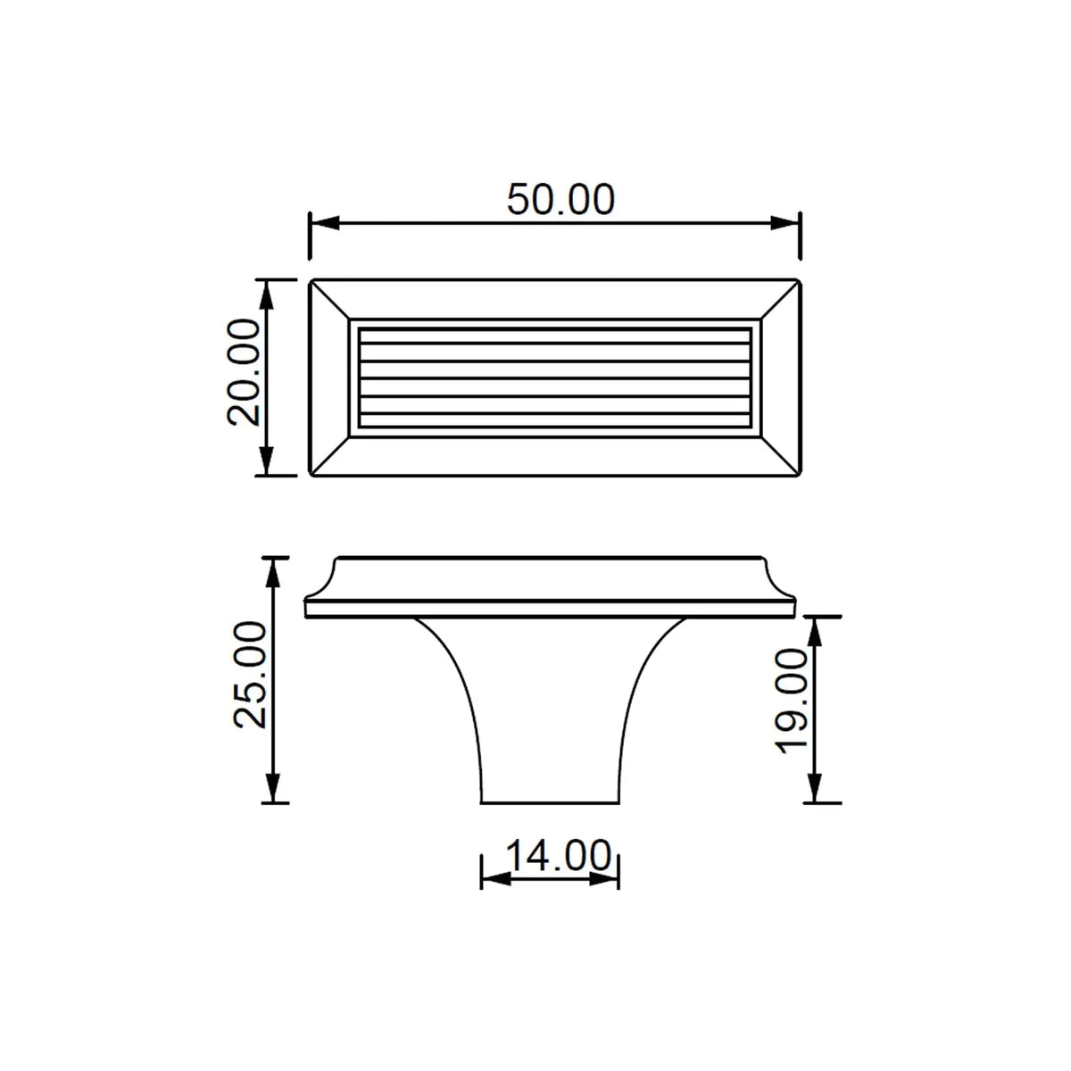 Folium - Rectangular Cabinet Knob - Satin Copper – view 2