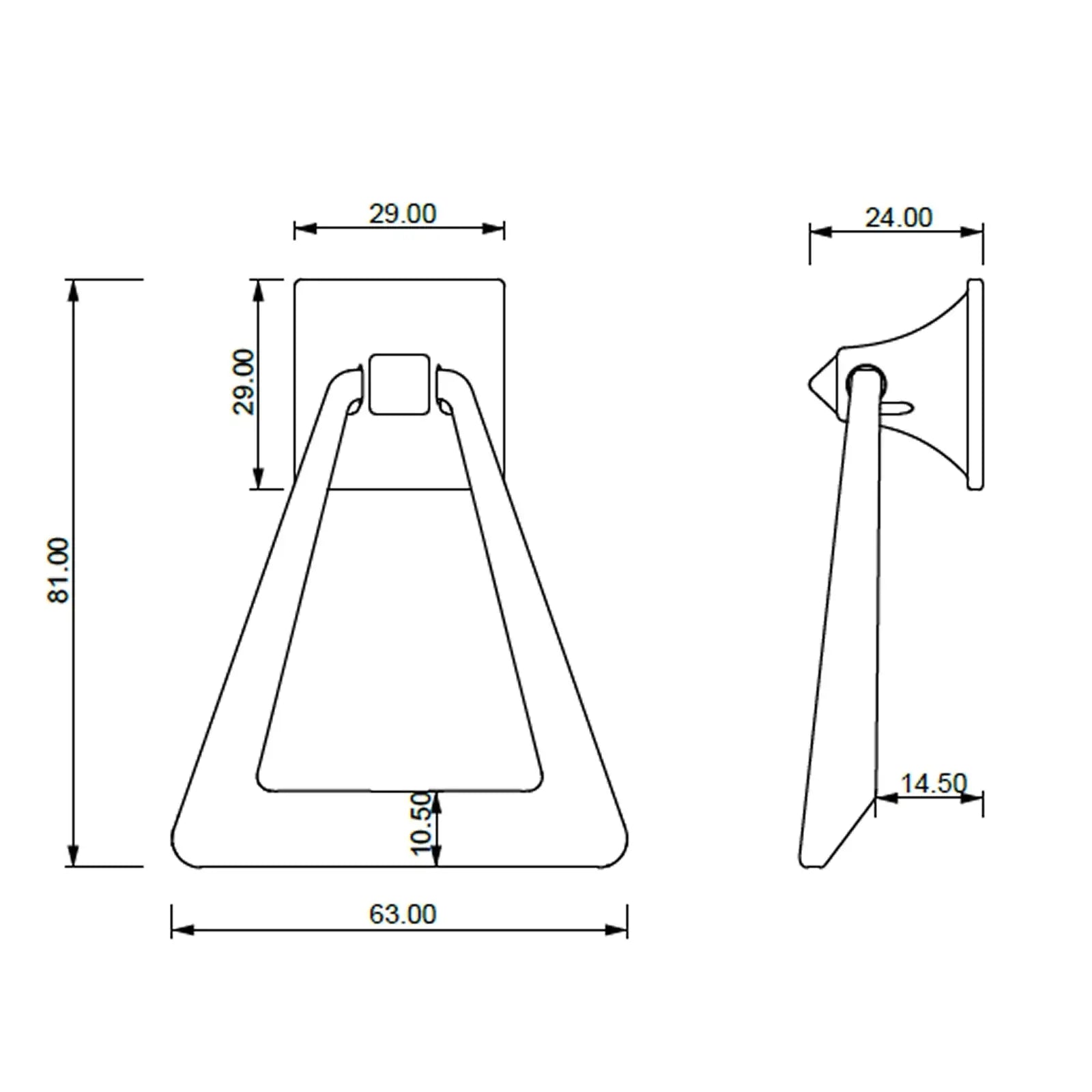 Fortuna - Triangle Drop Ring Pull Handle - Graphite - Decor And Decor