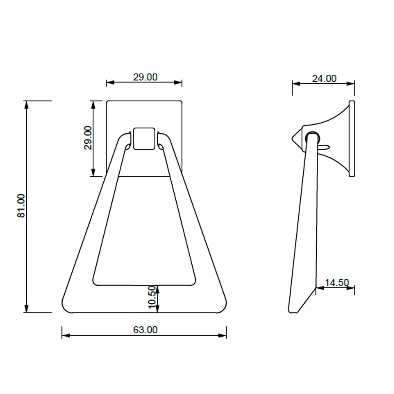 Fortuna - Triangle Drop Ring Pull Handle - Matt Black - Decor And Decor