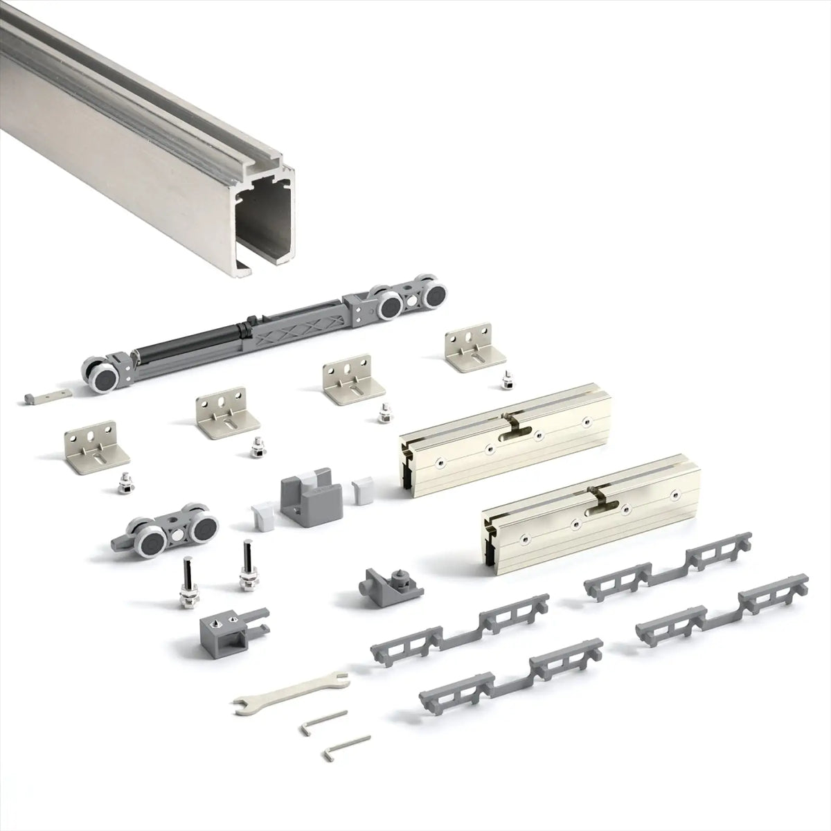 GS-Slide Top Hung Glass Sliding Door Kit - 3600mm Track - One Way Soft Close – view 2