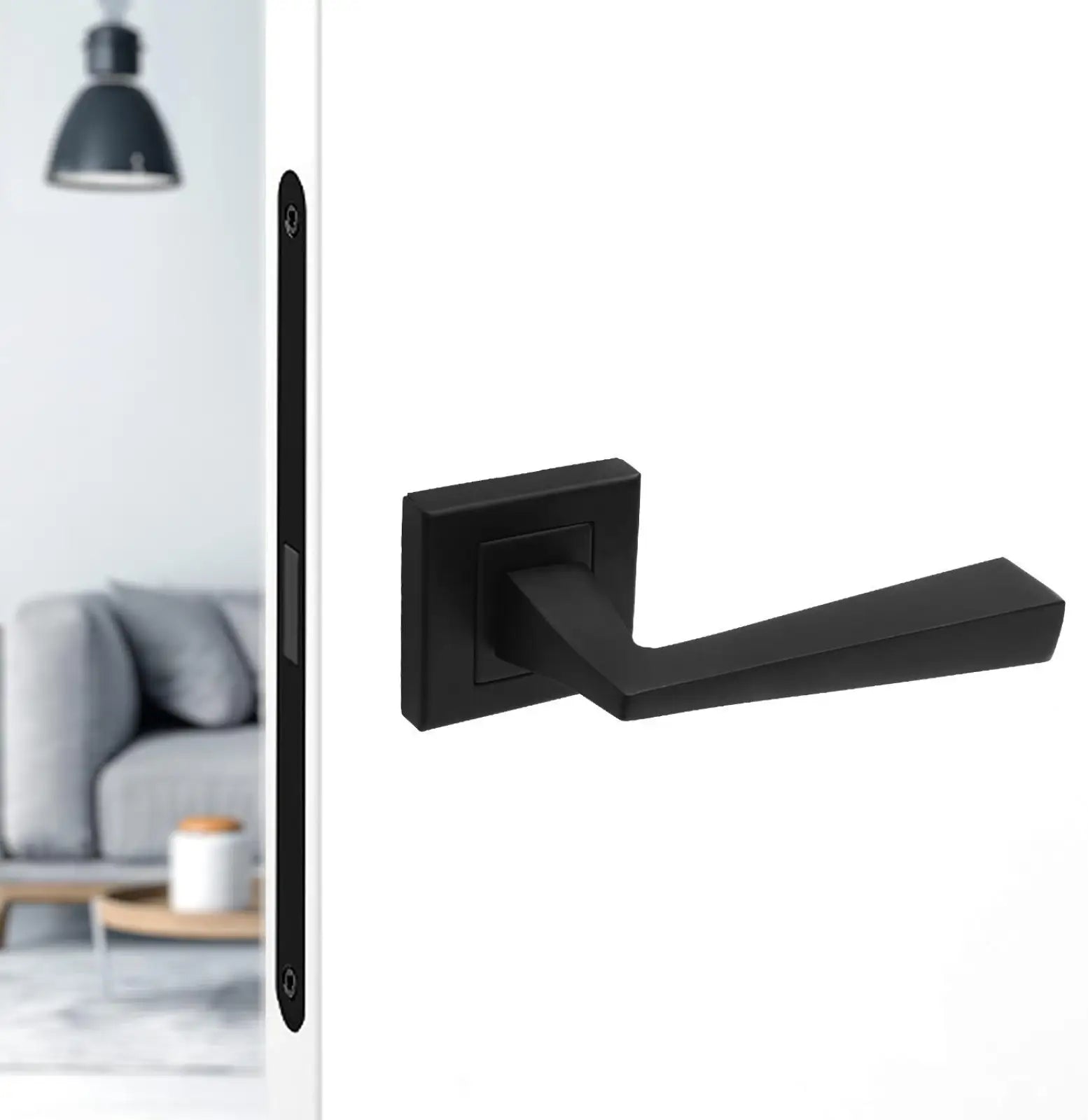 Helix Matt Black Passage Door Lever Handles- Latch And Hinge Set - & Handles with | Upgrade