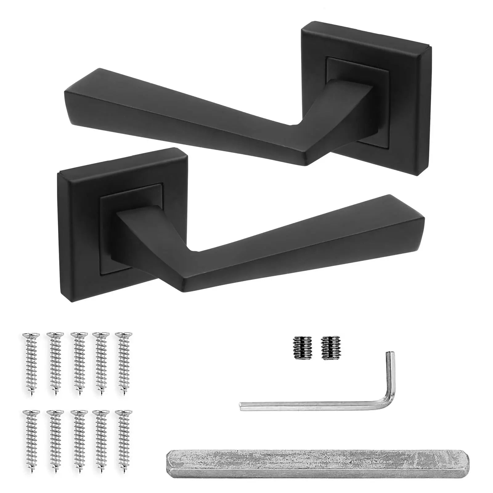 Helix Matt Black Passage Door Lever Handles- Latch And Hinge Set - & Handles with | Upgrade