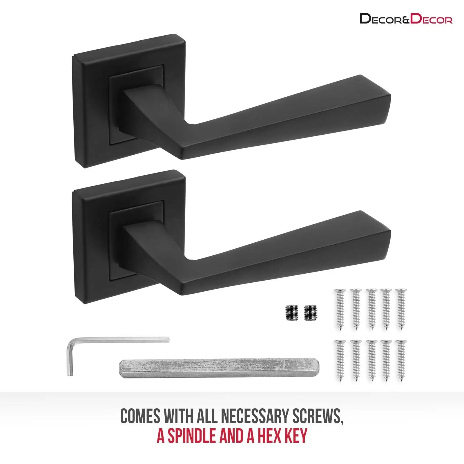 Helix Matt Black Passage Door Lever Handles- Latch And Hinge Set - & Handles with | Upgrade