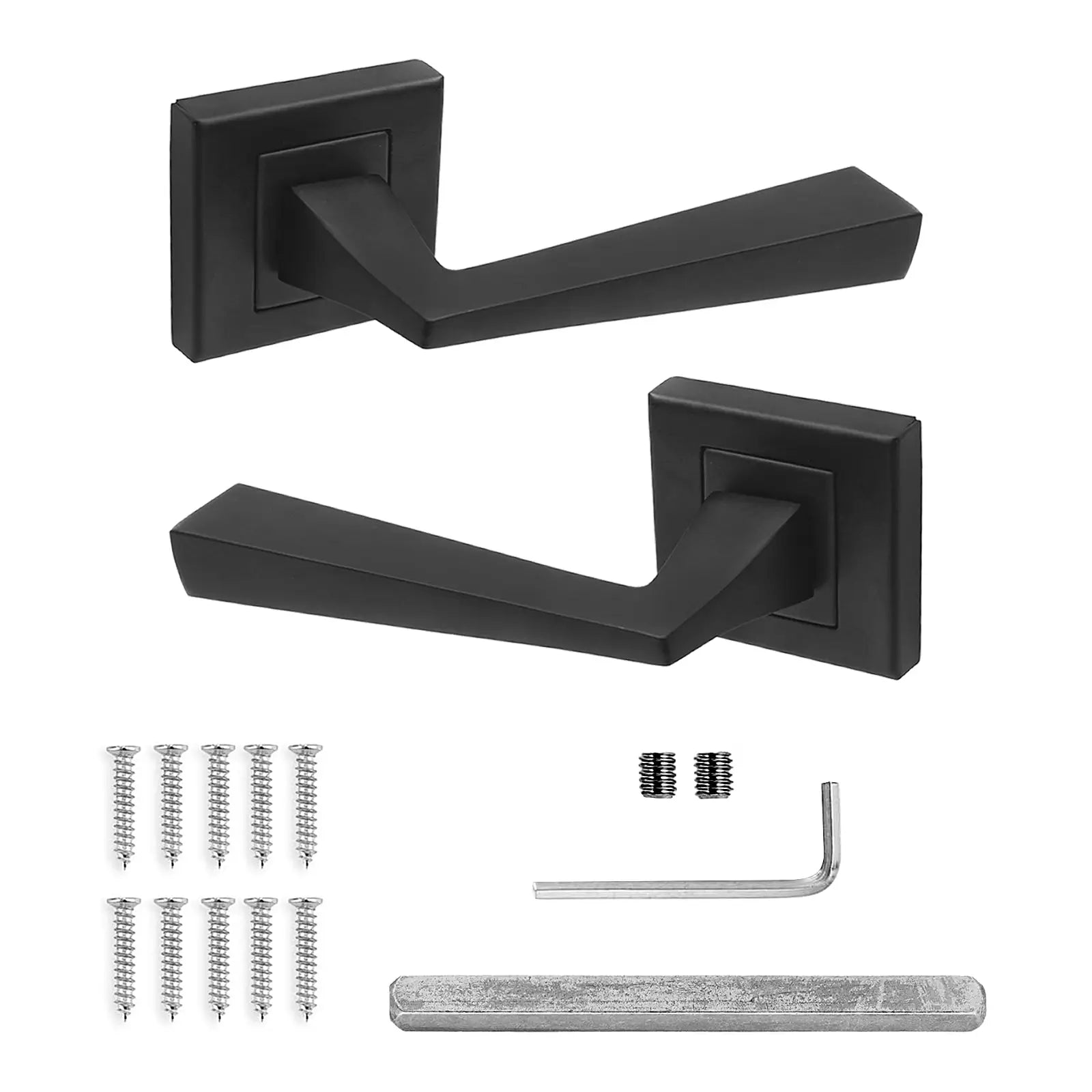 Helix Matt Black Passage Door Lever Handles- Latch Kit Set - Decor And Decor