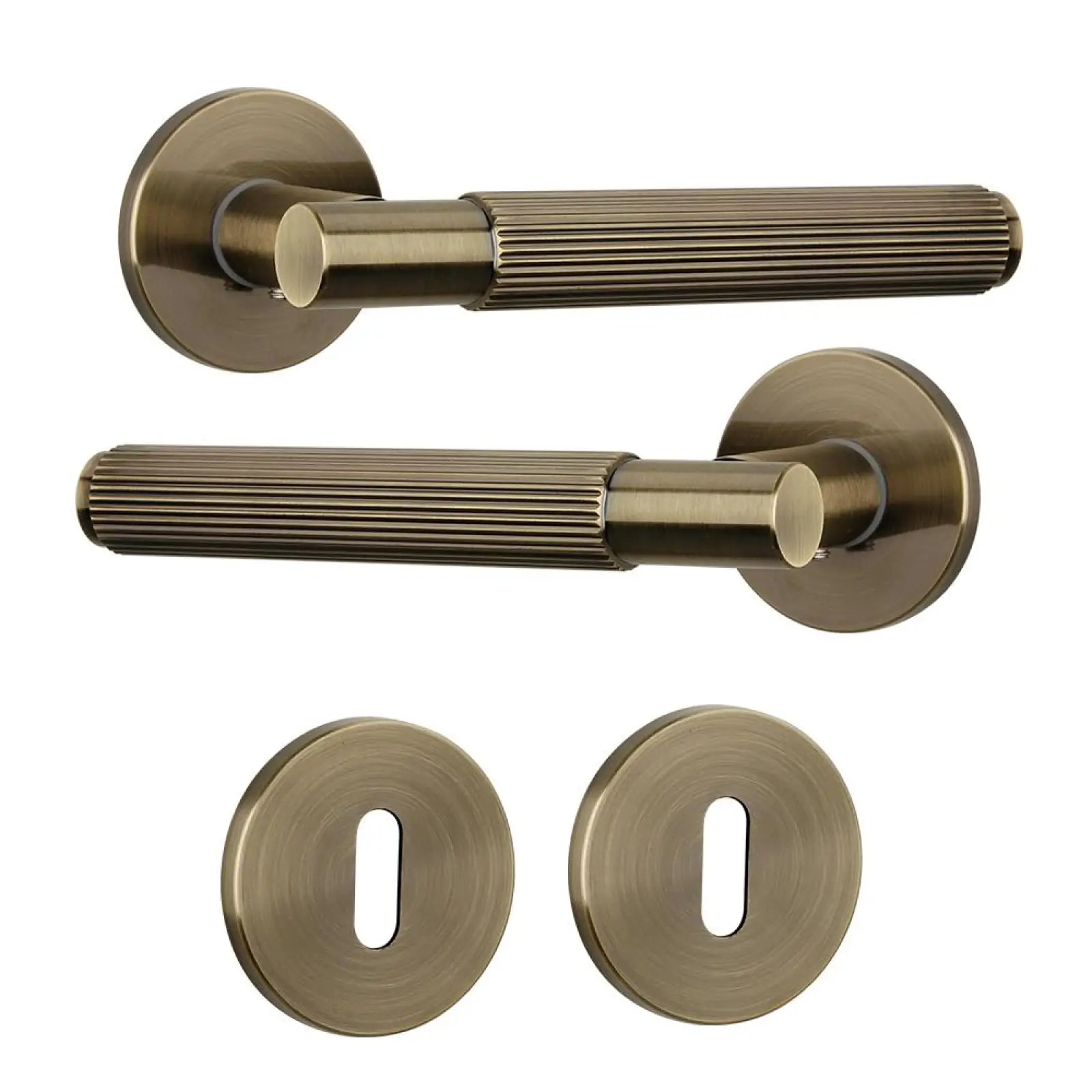 Hera Antique Brass Privacy Door Handles - Sash Lock Kit Set - –
