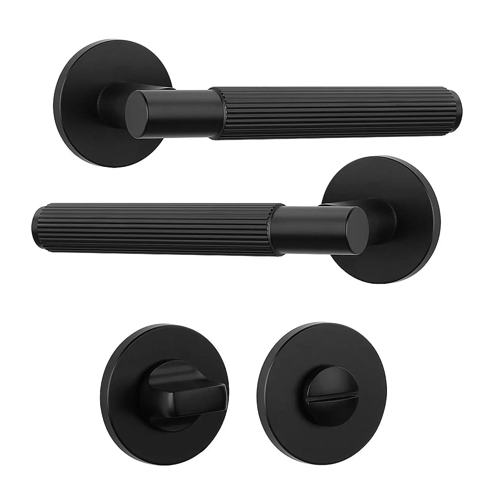Hera Matt Black Bathroom Door Handles - Kit - Handle Set – Buy