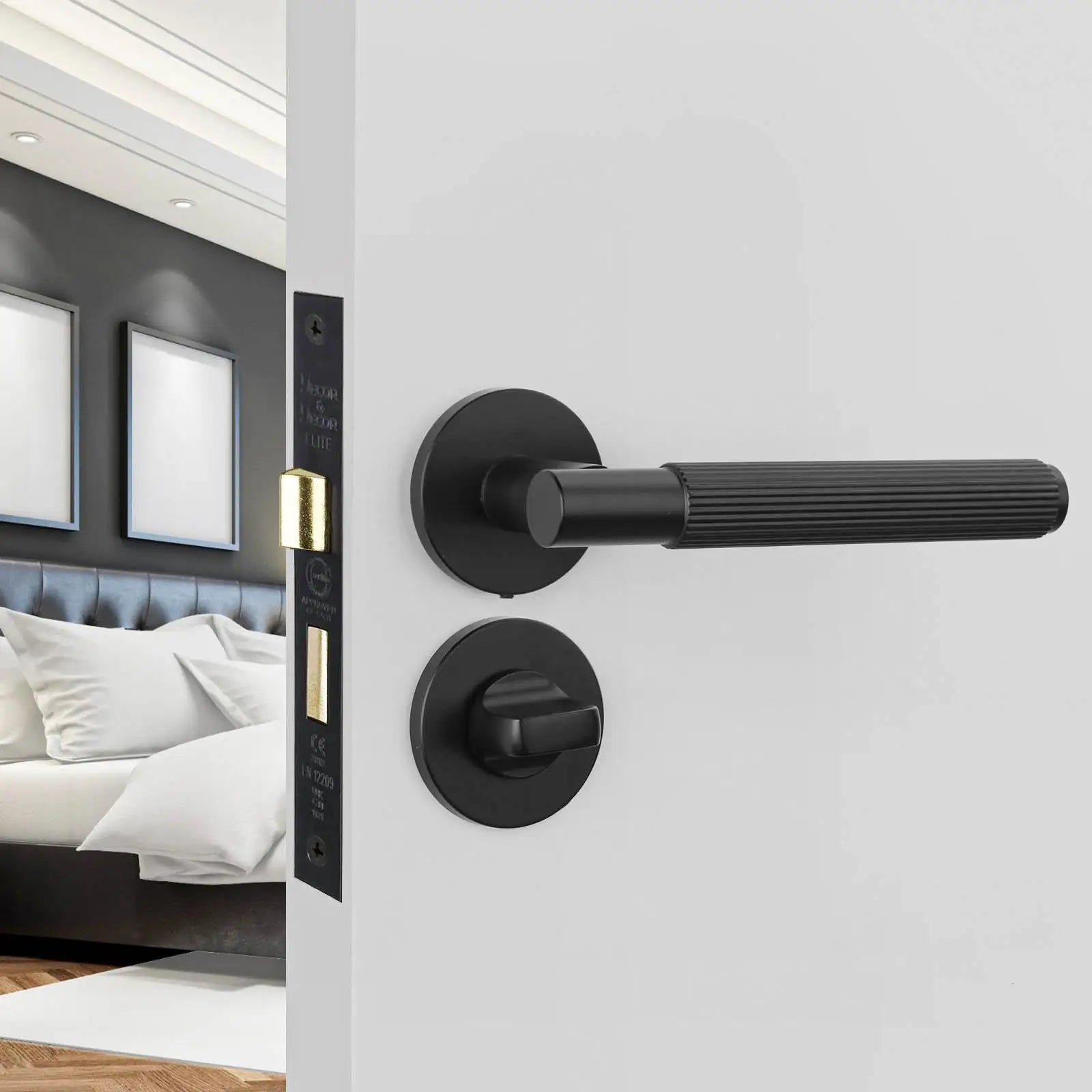 Hera Matt Black Bathroom Door Handles - Kit - Handle Set – Buy
