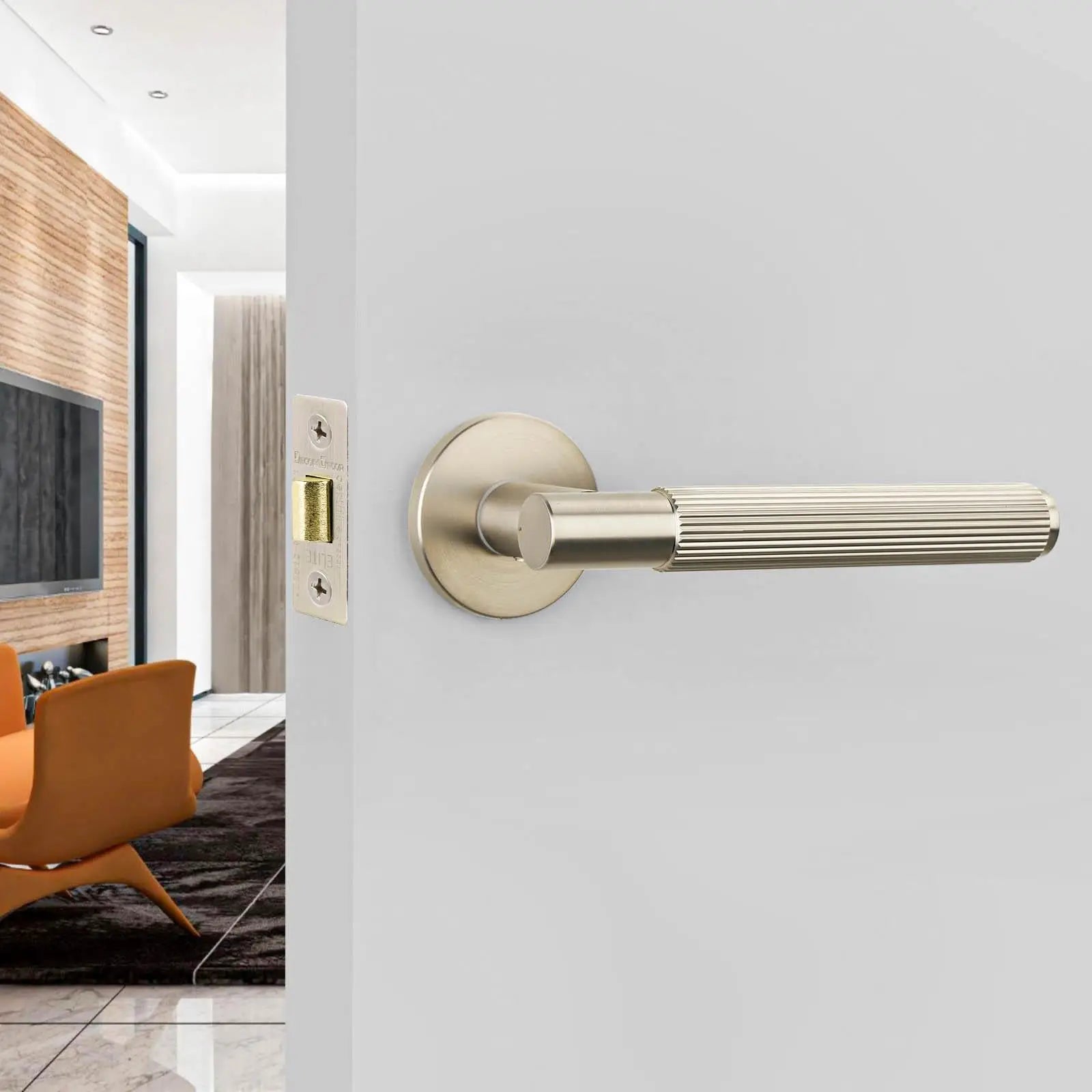Hera Satin Nickel Passage Door Handles - Latch Kit Set - –