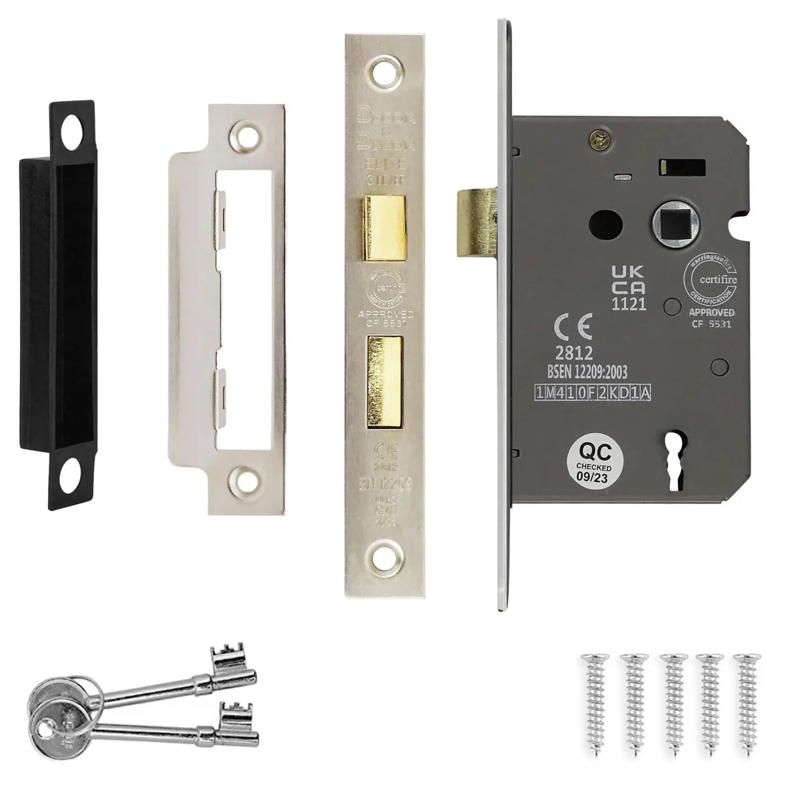 Hera Satin Nickel Privacy Door Handles - Sash Lock Kit Set - –