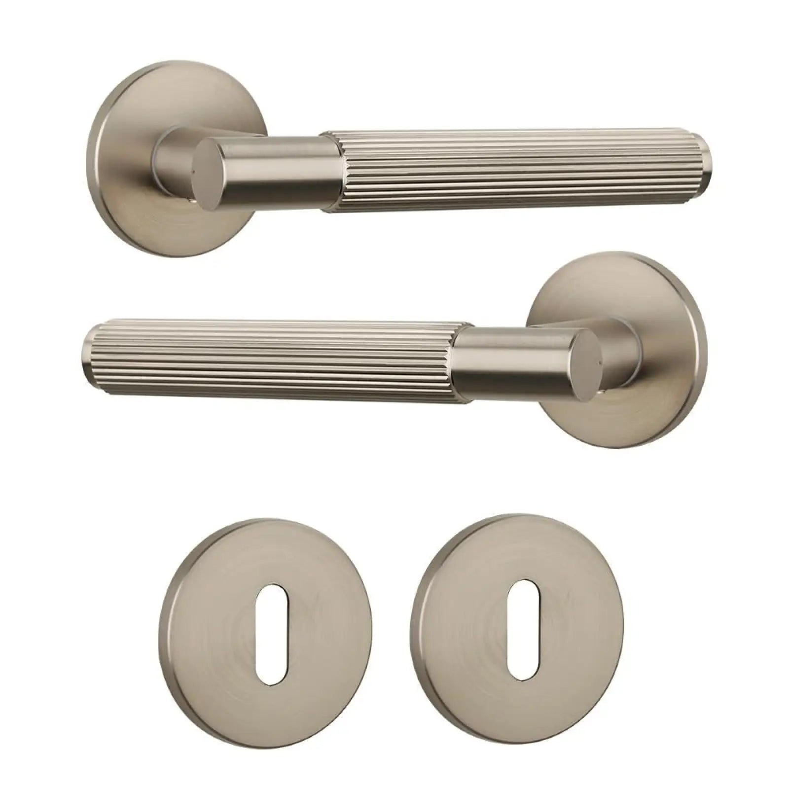 Hera Satin Nickel Privacy Door Handles - Sash Lock Kit Set - –
