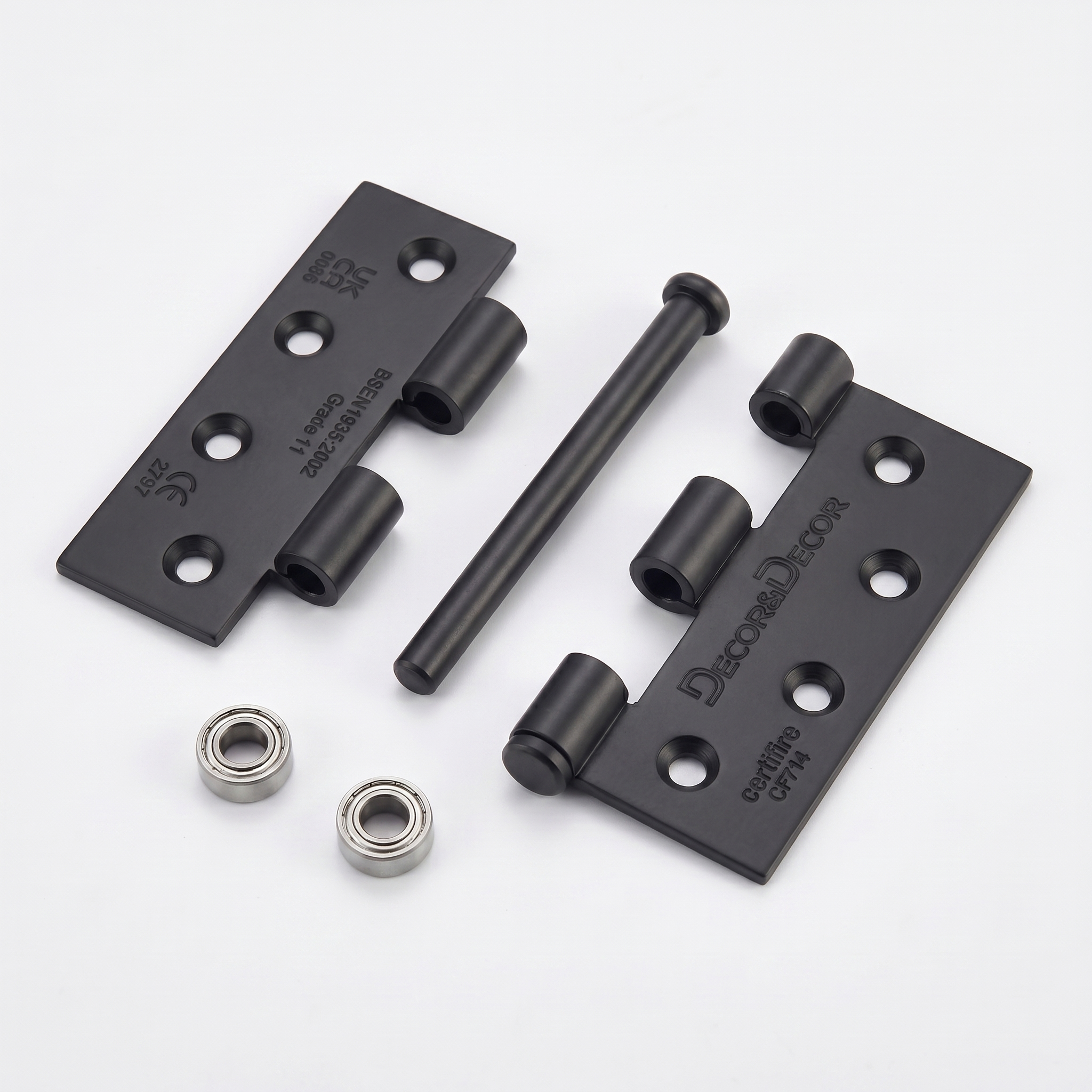 Ball Bearing Fire Rated Door Hinges - 102mm - Pair - Matt Black