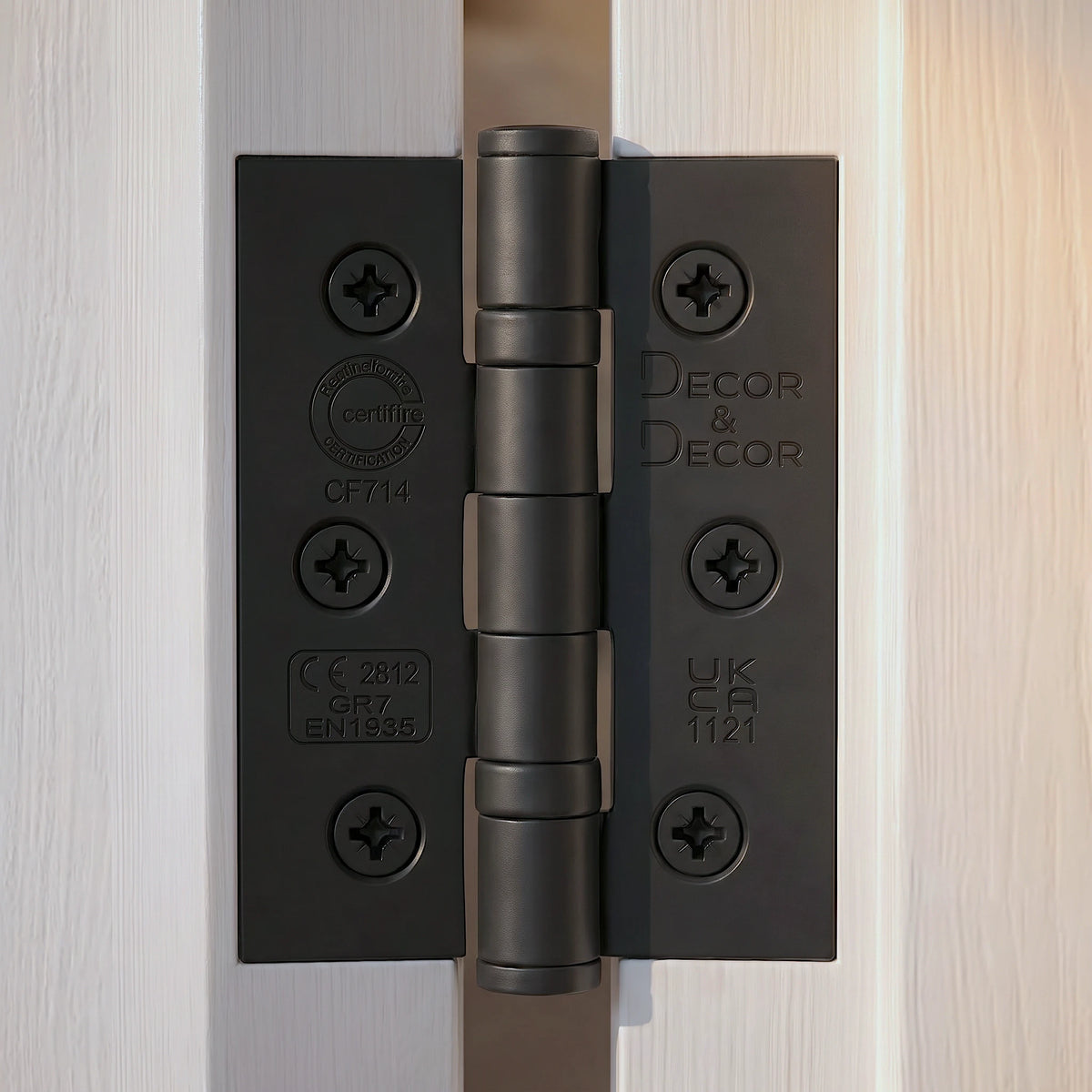 Ball Bearing Fire Rated Door Hinges - 76mm - Pair - Matt Black – view 5