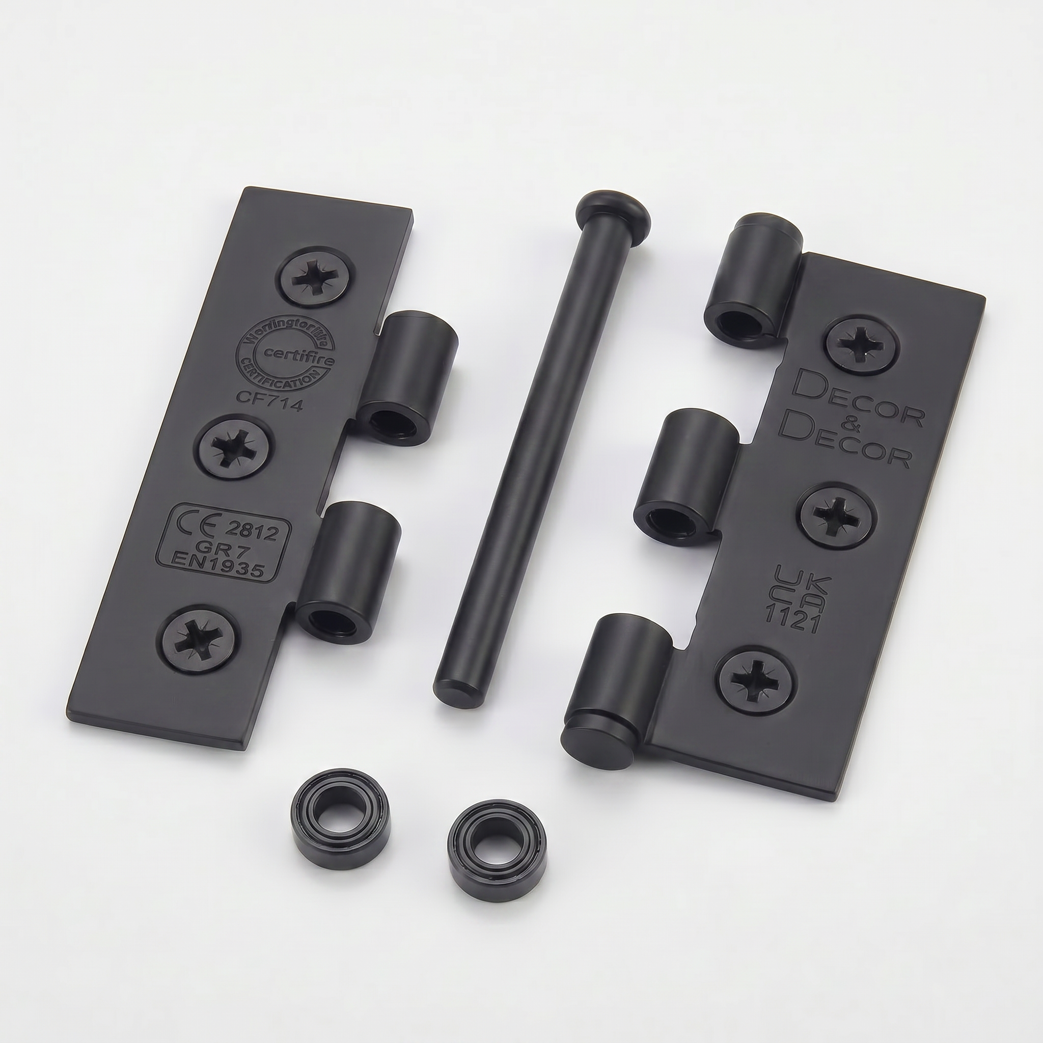 Ball Bearing Fire Rated Door Hinges - 3inch / 76mm - Matt Black - 4 Pairs