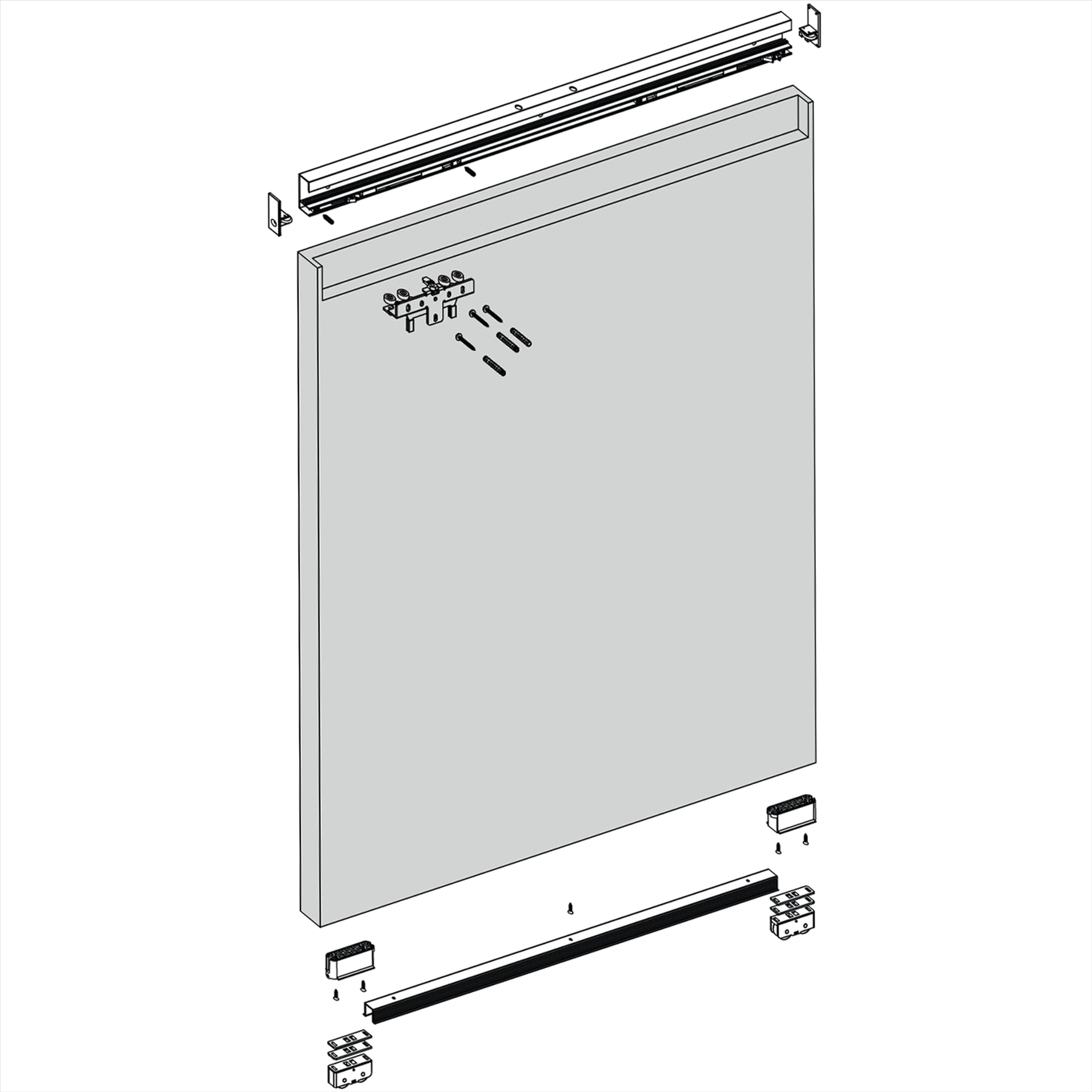 I-Slide Invisible Sliding Door Kit - Both Way Soft Close - Double