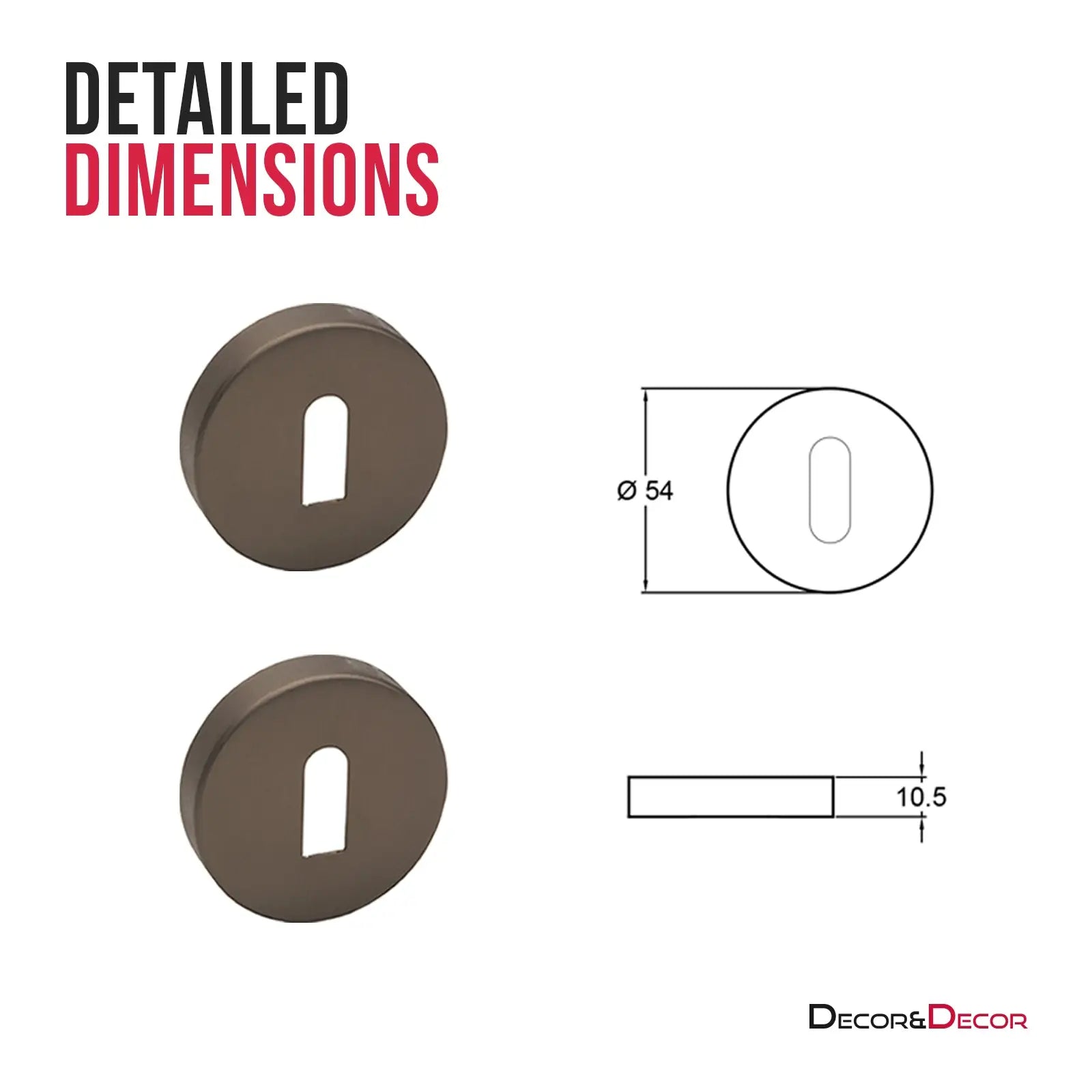Keyhole Cover Escutcheon - Matt Bronze - Decor And Decor
