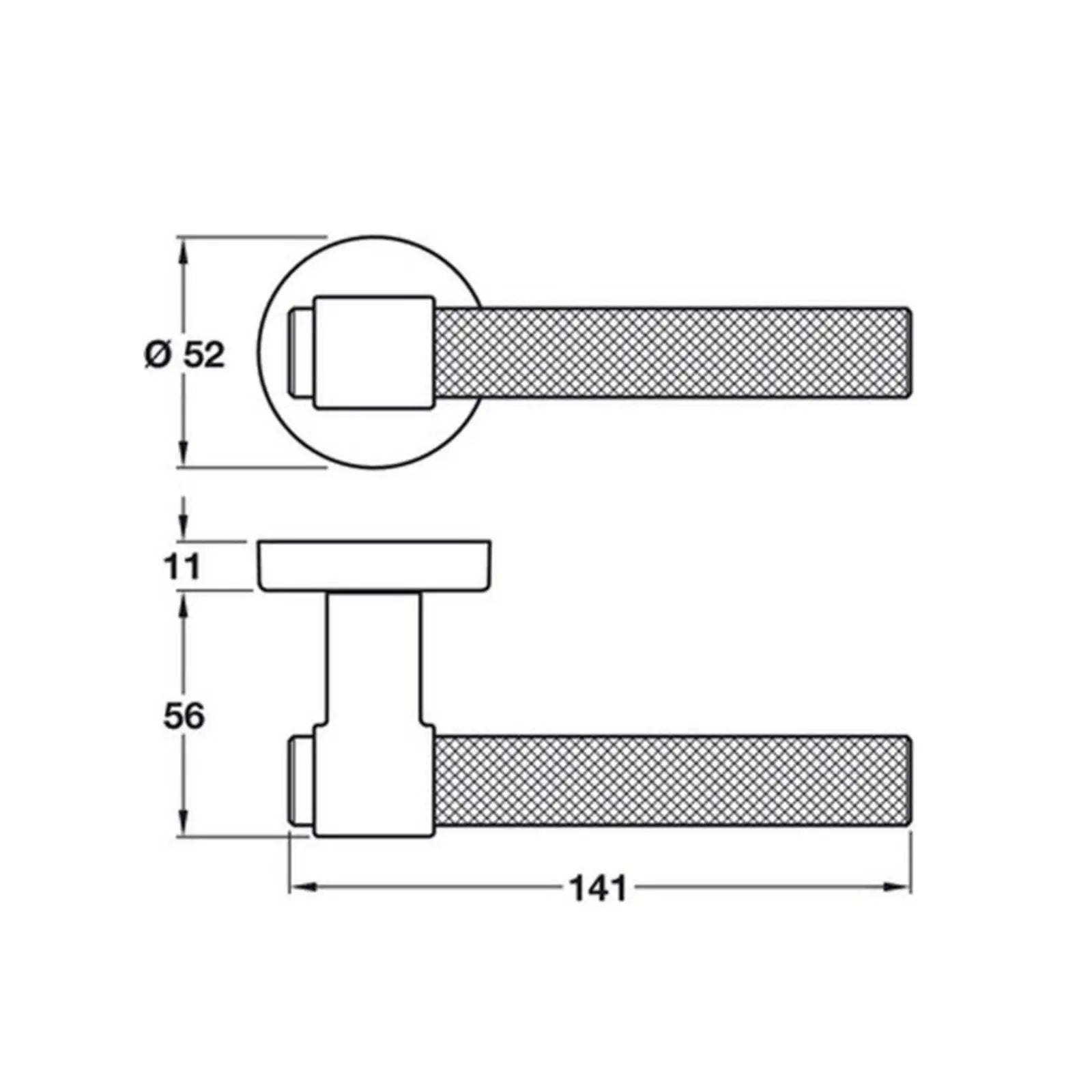 Knurled Matt Black Lever Handles On Round Rose - Decor And Decor