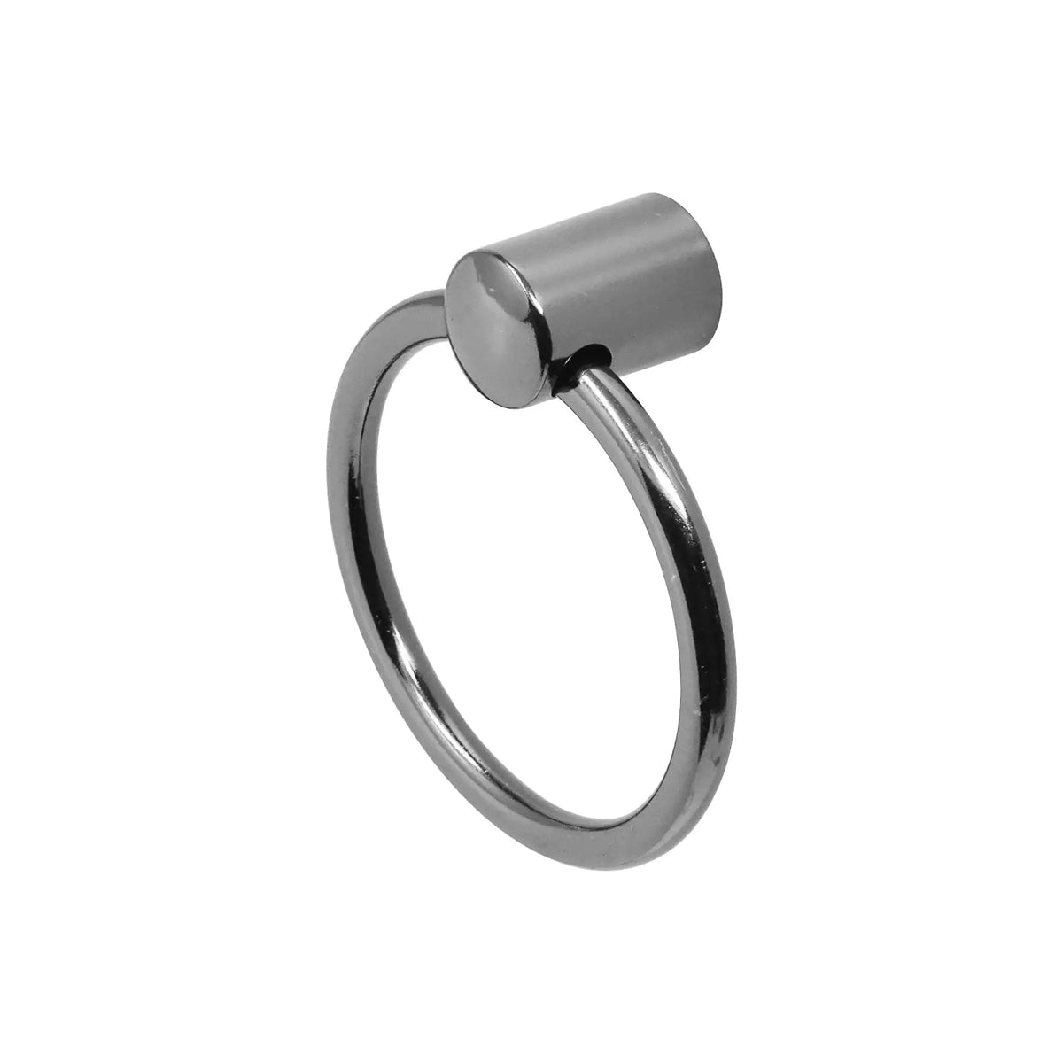 Lancer - Round Drop Ring Pull Handle - Polished Nickel Black