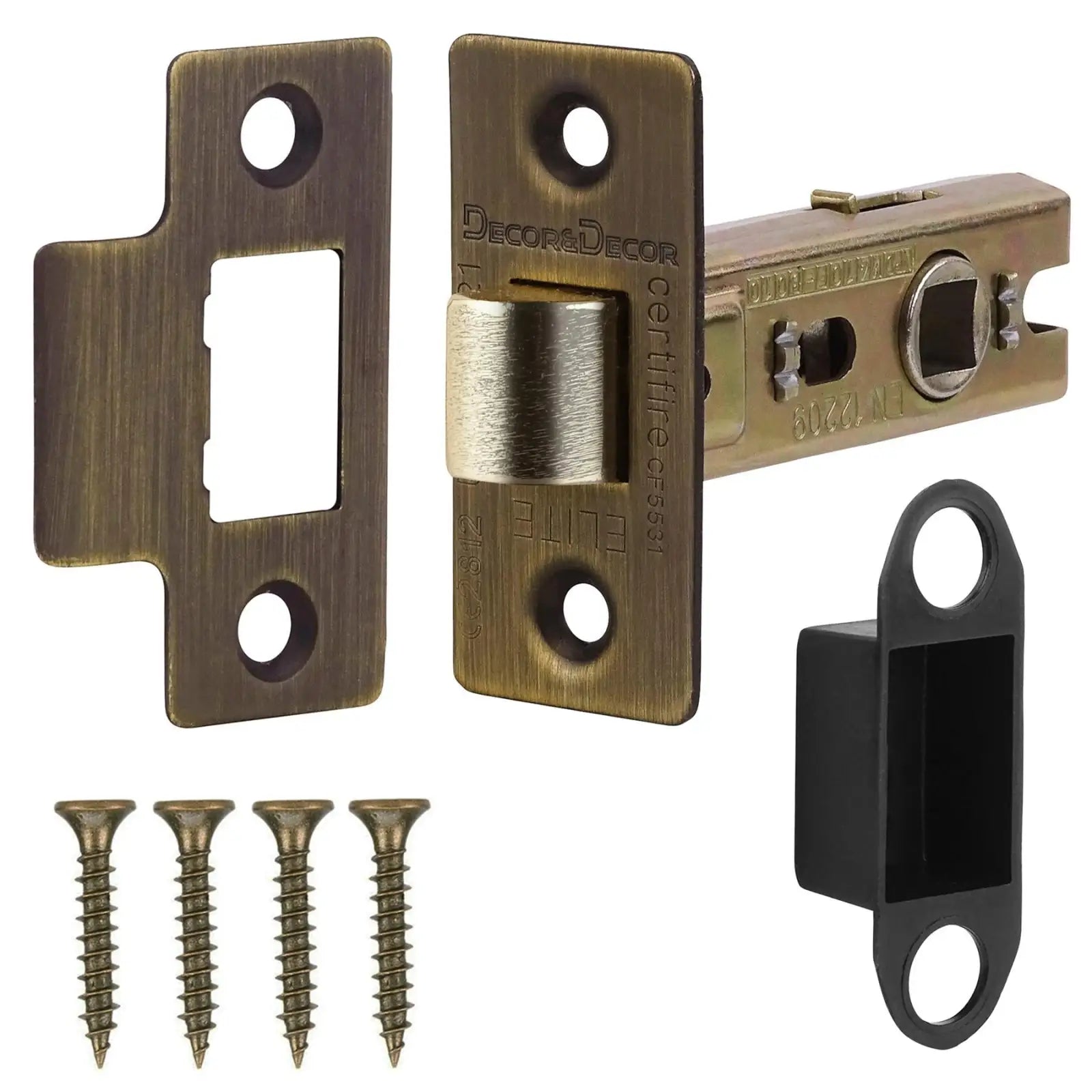 Leda Antique Brass Passage Door Handles - Latch Kit Set - –