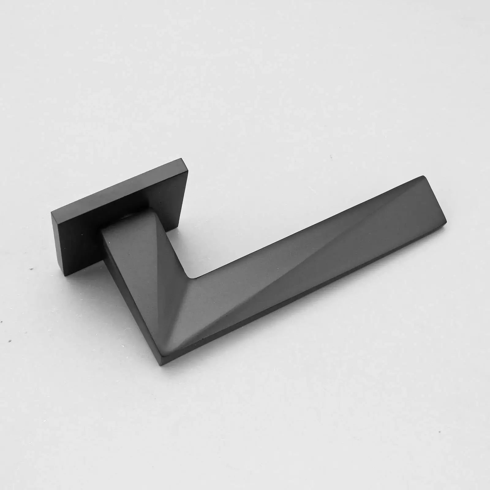 Modern angular door handle in Leda Matt Black Passage Door Handles set