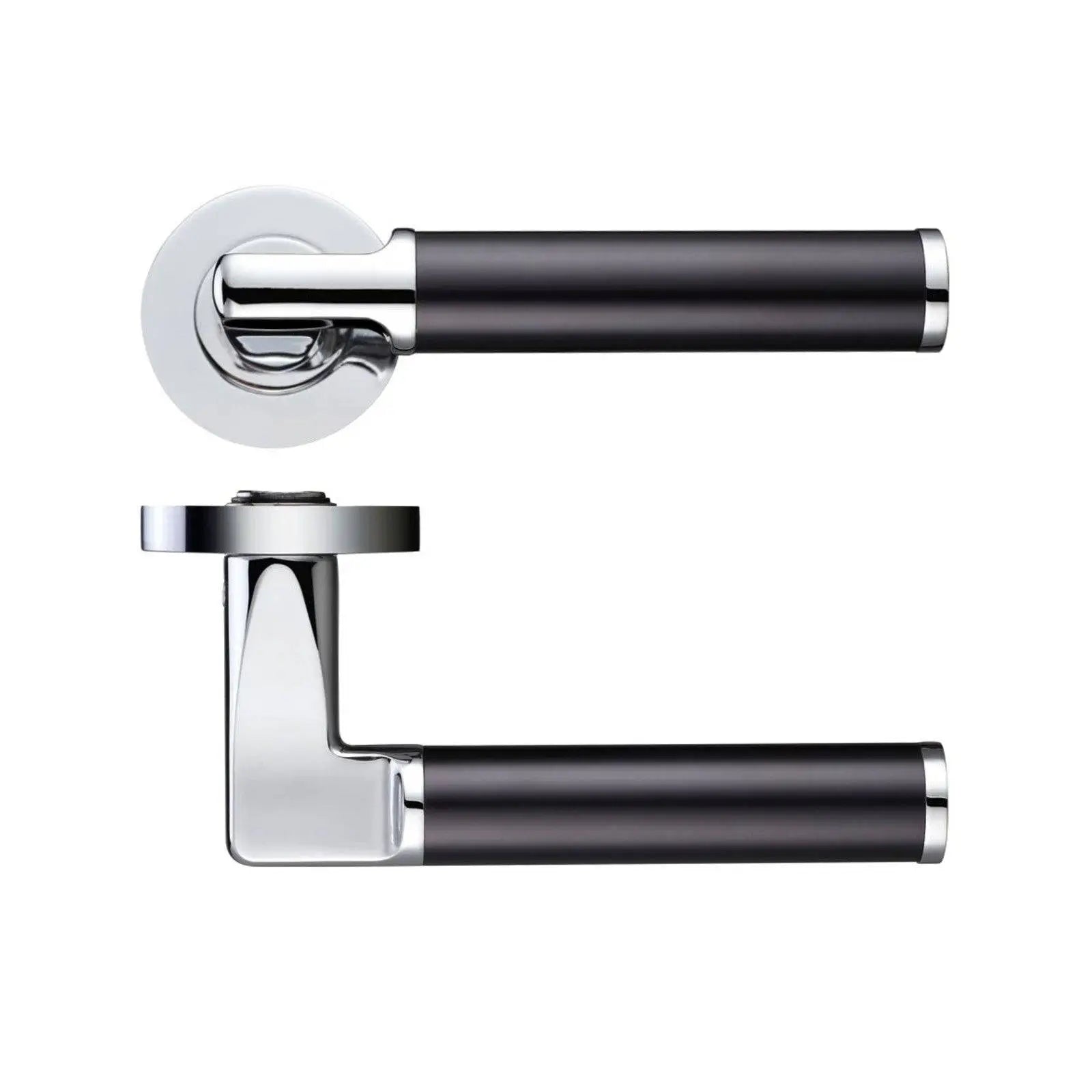 Milan Black Premium Door Handle On Rose - Decor And Decor