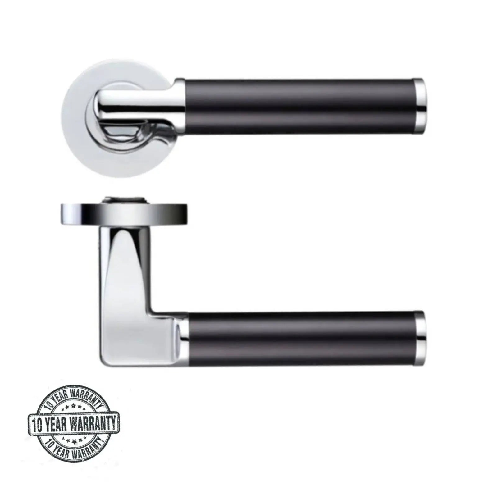 Milan Black Premium Door Handle On Rose - Decor And Decor