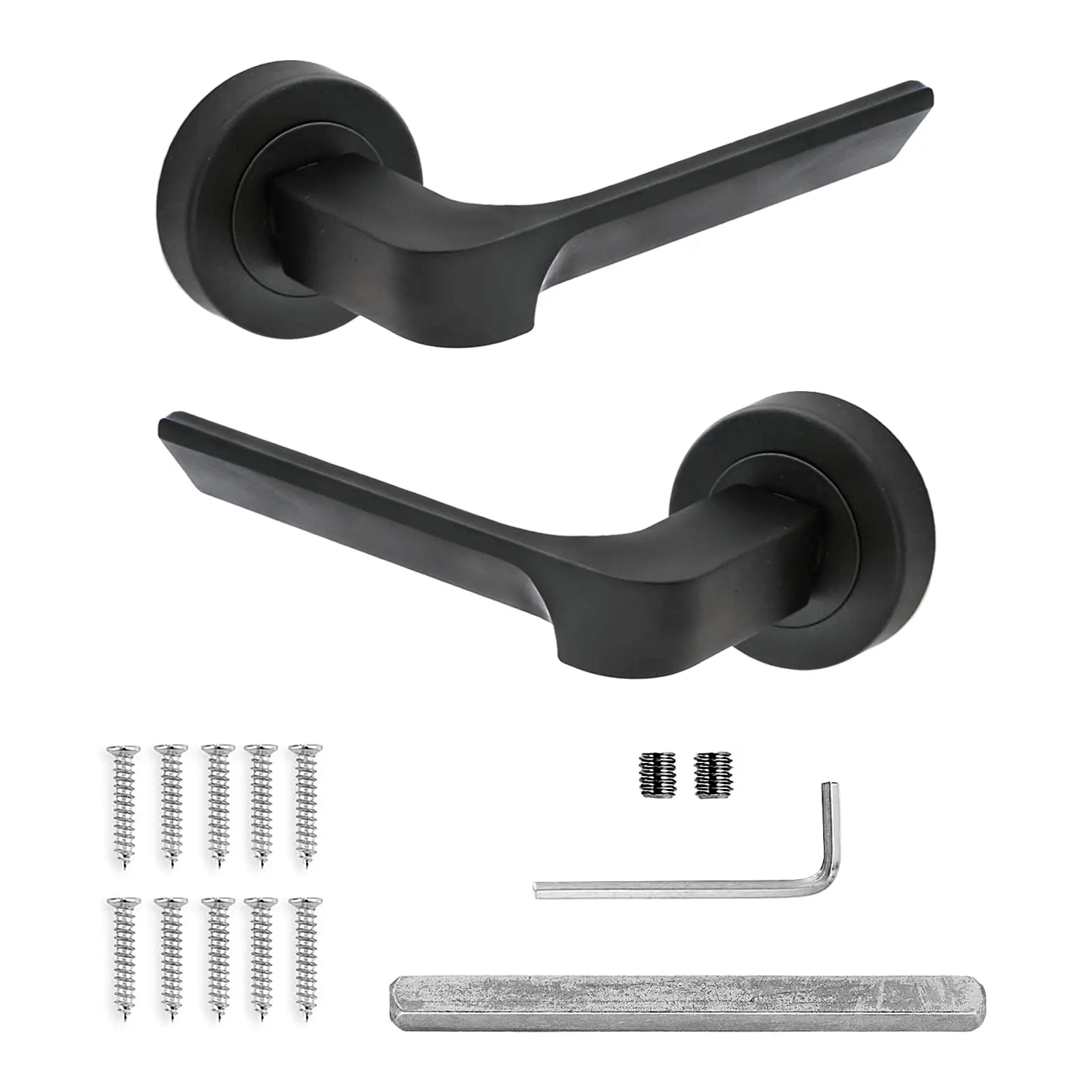 Mirage Matt Black Passage Door Lever Handles - Latch Kit Set - Decor And Decor
