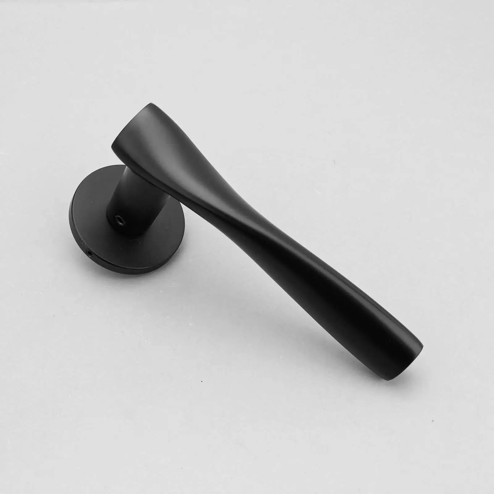 Nanda Matt Black Privacy Door Handles - Sash Lock Kit Set - Handle –