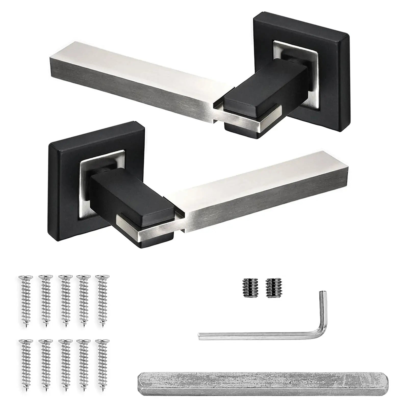 Modern Nexus Duo Finish Passage Door Lever Handles with latch and hinge set hardware
