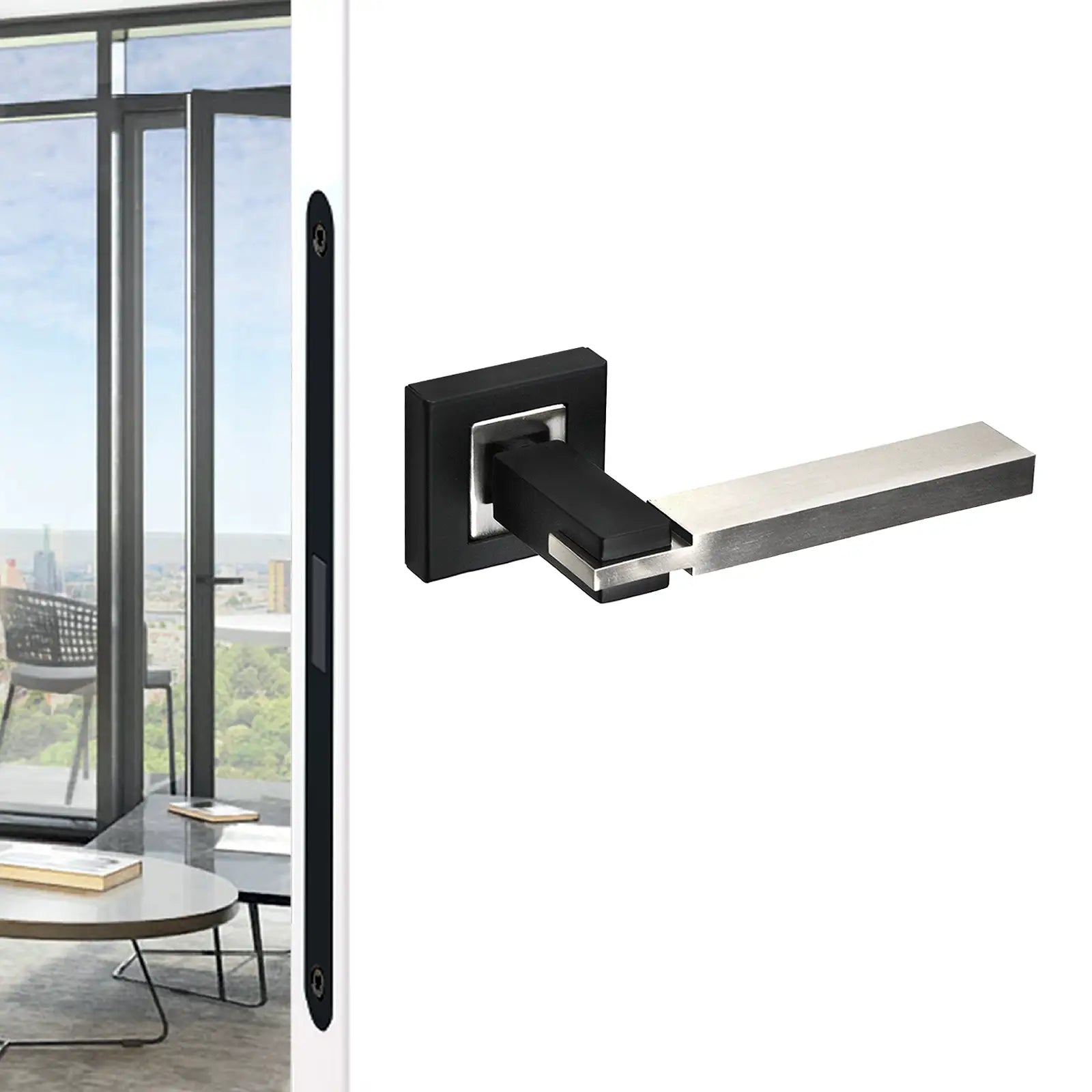 Nexus Duo Finish Passage Door Lever Handles - Latch Kit Set - Decor And Decor