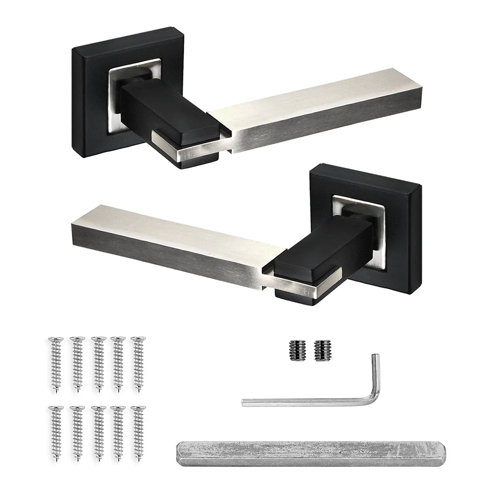 Nexus Duo Finish Privacy Door Lever Handles - Sash Lock Kit Set - Decor And Decor