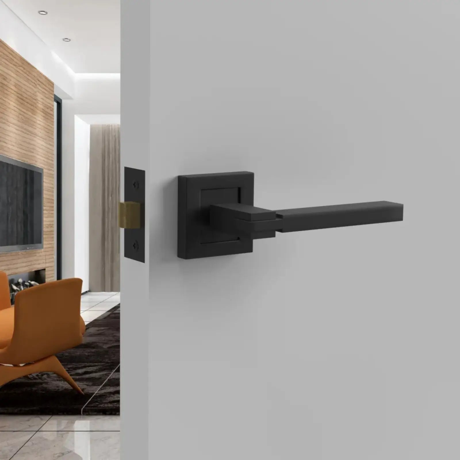 Nexus Matt Black Door Lever Handles - Pair of Handles - Black Door Handles