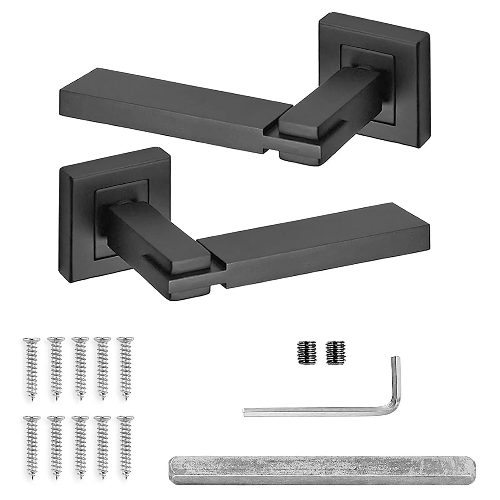 Nexus Matt Black Passage Door Lever Handles - Latch and Hinge Set - Latch & Hinge