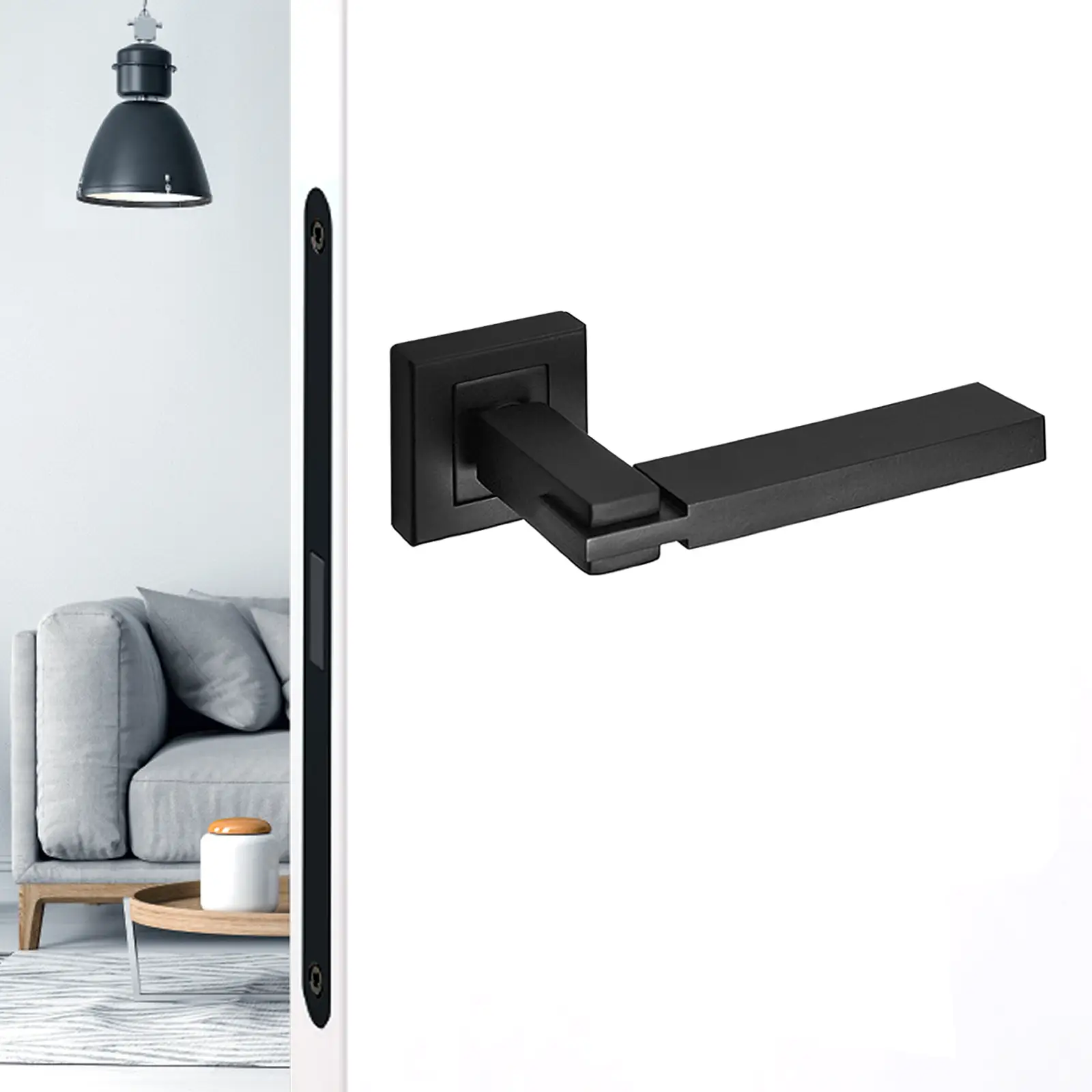 Nexus Matt Black Passage Door Lever Handles - Latch Kit Set - Decor And Decor