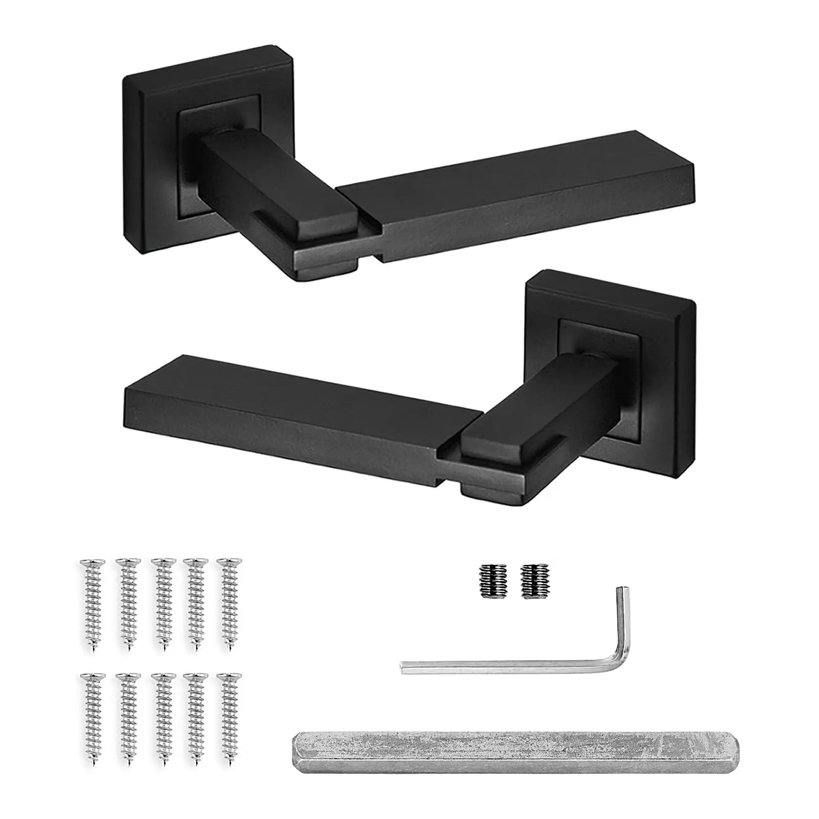 Nexus Matt Black Privacy Door Lever Handles - Sash Lock Kit Set - Decor And Decor