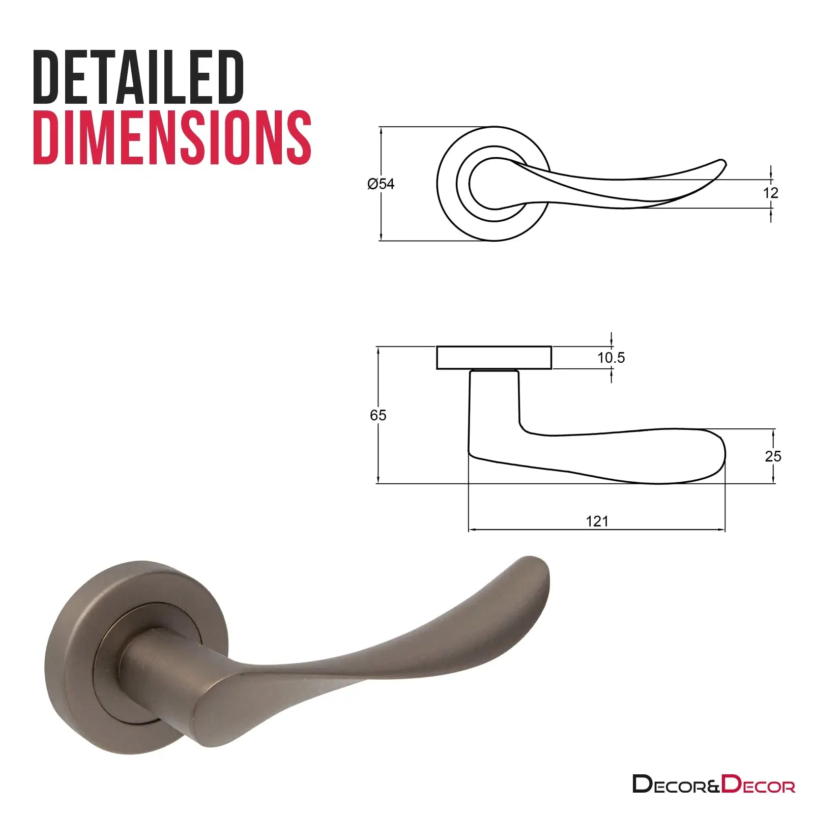 Nimbus Bronze Door Lever Handles- Latch And Hinge Set - & Handles