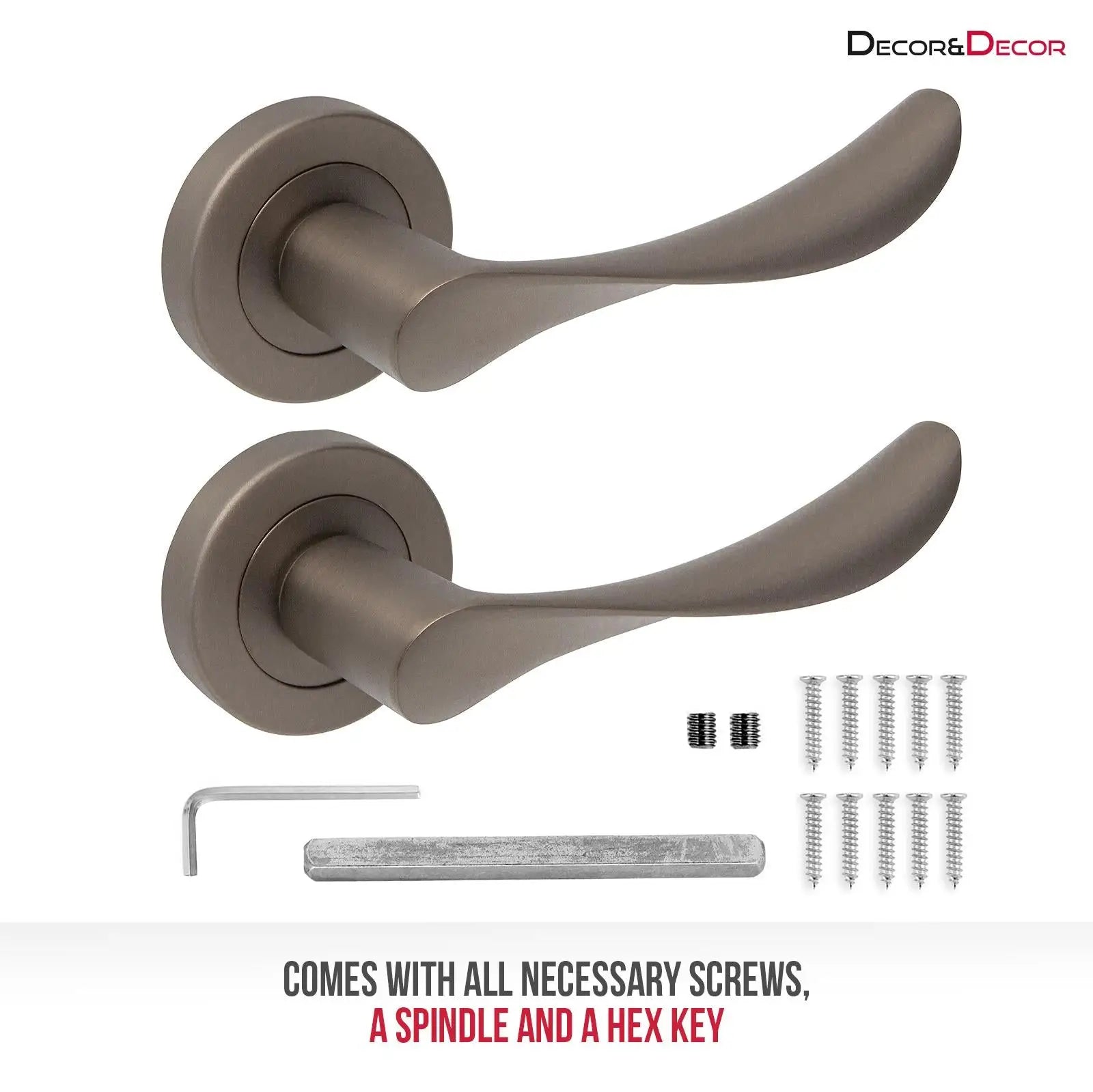 Nimbus Bronze Door Lever Handles- Latch And Hinge Set - & Handles