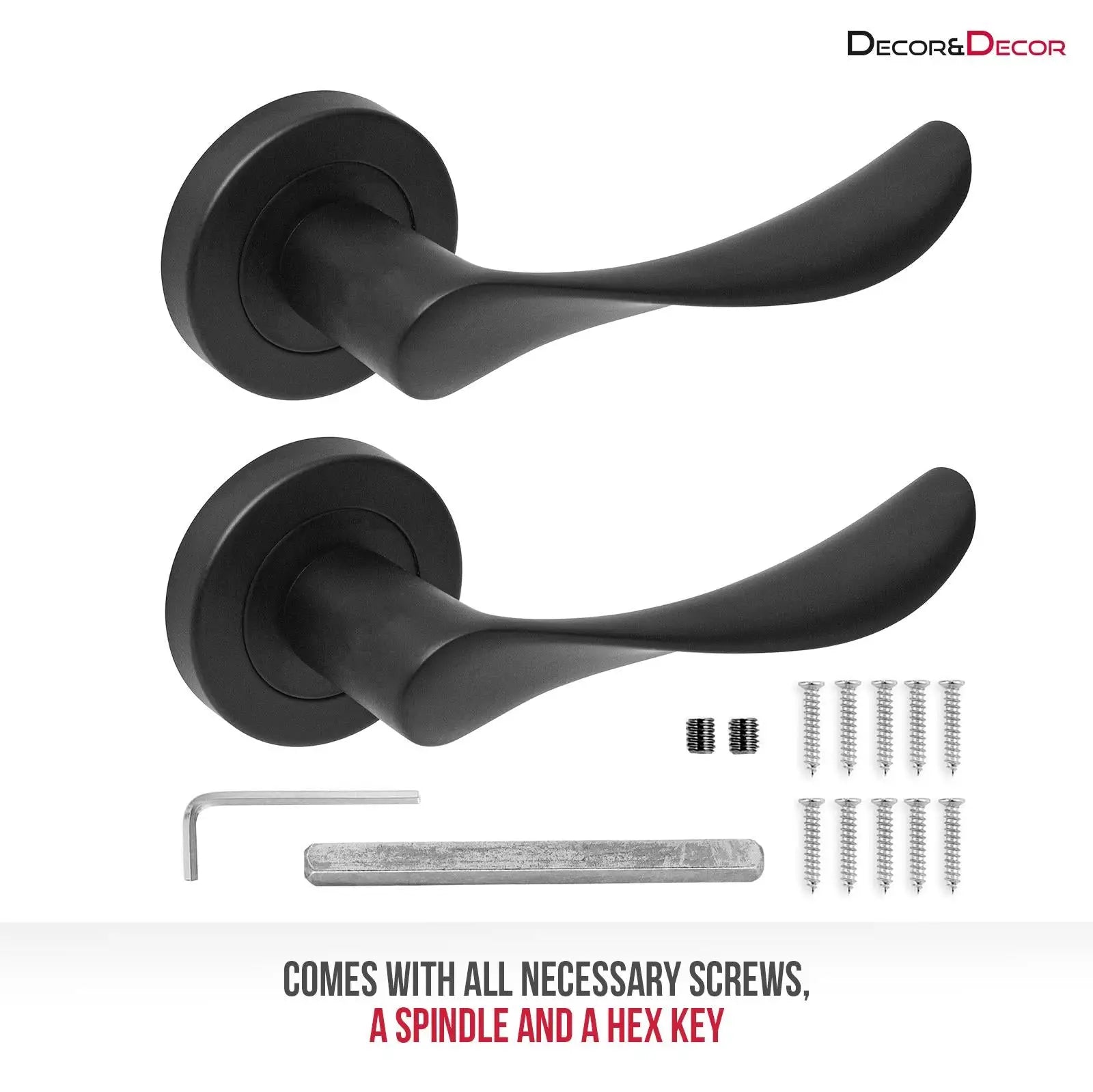 Nimbus Matt Black Door Lever Handles- Latch And Hinge Set - & Handles | Modern Home Upgrade