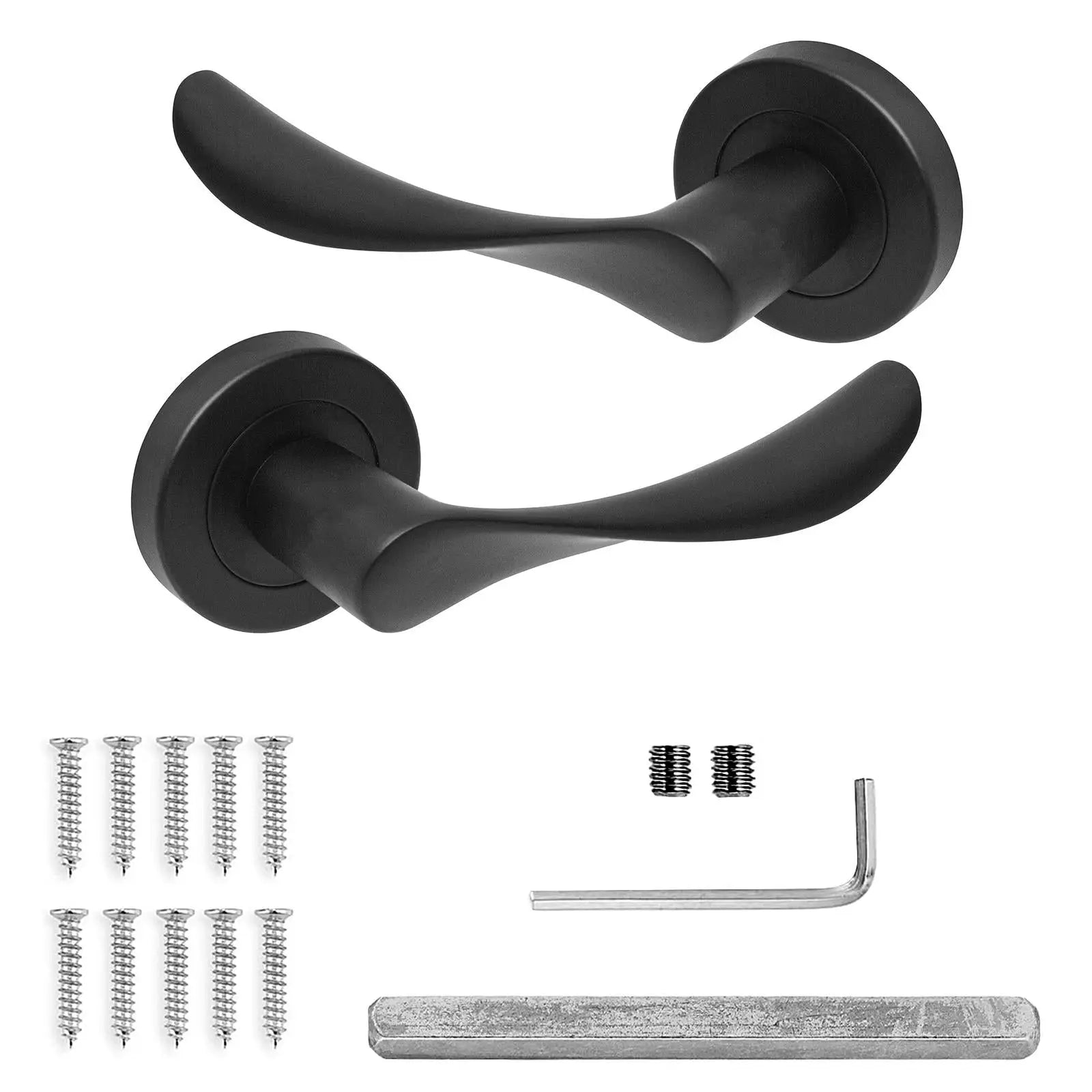 Nimbus Matt Black Door Lever Handles- Latch And Hinge Set - & Handles | Modern Home Upgrade