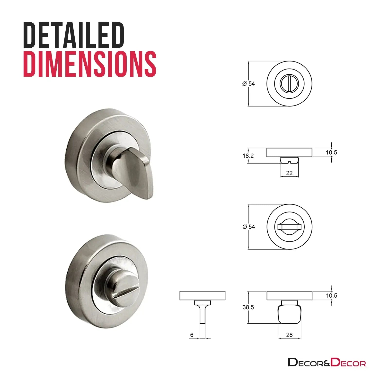 Nimbus Satin Nickel Bathroom Door Lever Handles- Bathroom Kit Set - Decor And Decor