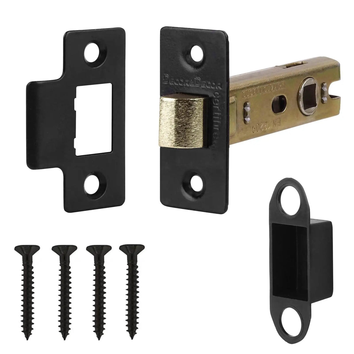 Penta Matt Black Passage Door Handles - Latch and Hinge Set - & Handle –