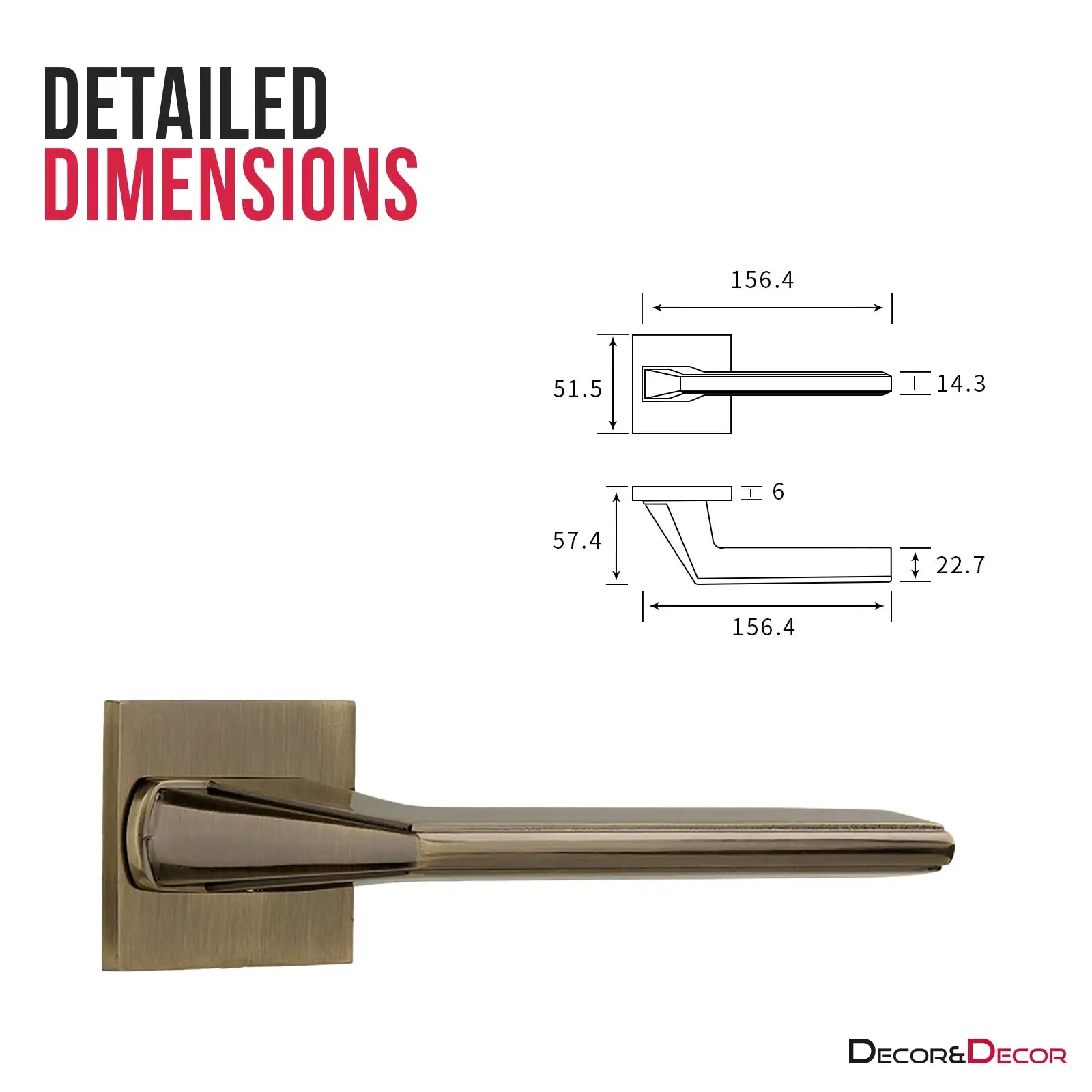 Pera Antique Brass Passage Door Handles - Latch Kit Set - –