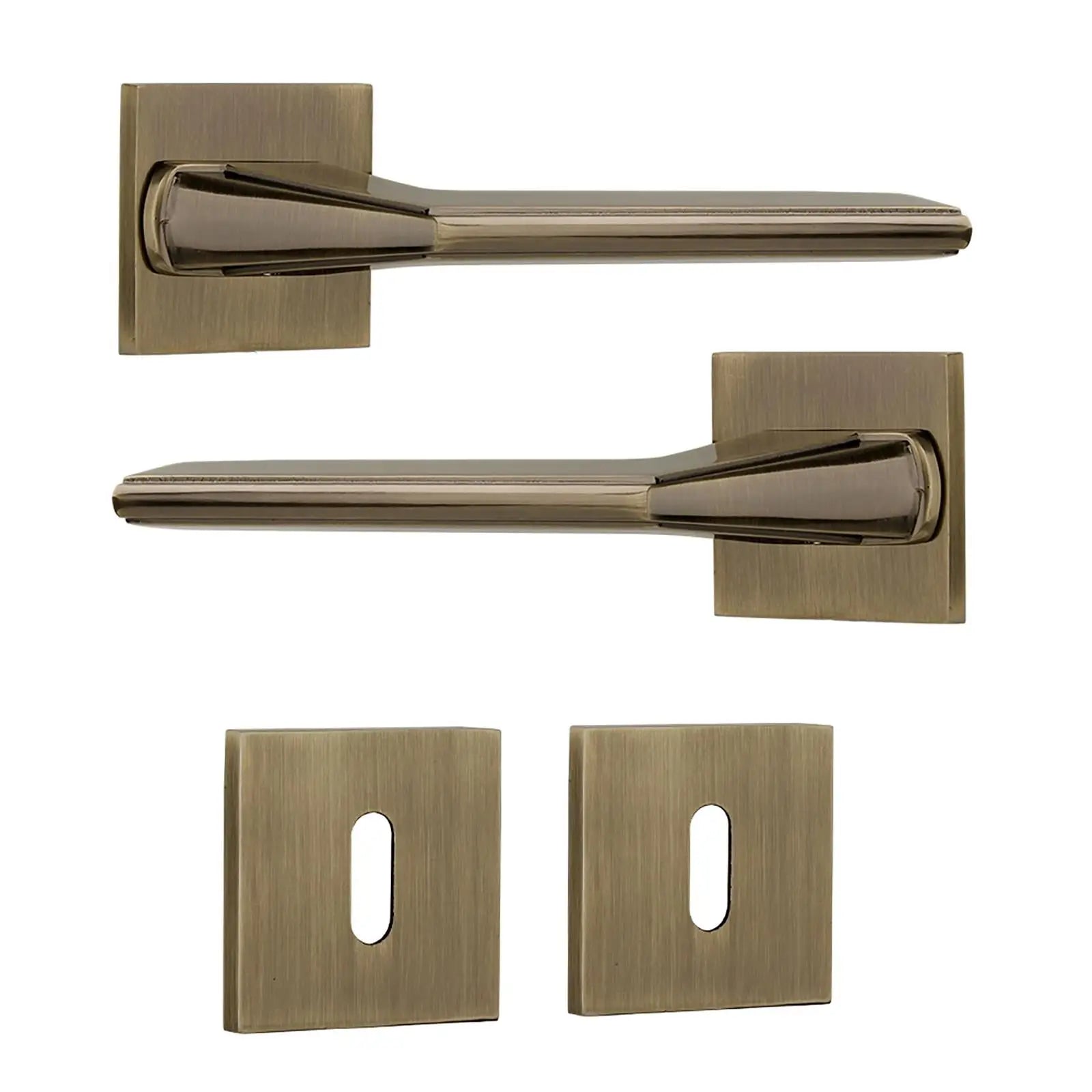 Pera Antique Brass Privacy Door Handles - Sash Lock Kit Set - –