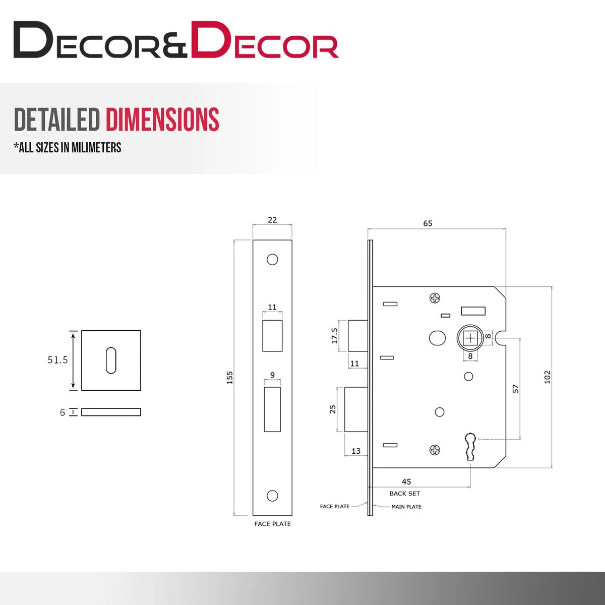 Pera Matt Black Privacy Door Handles - Sash Lock Kit Set – view 6