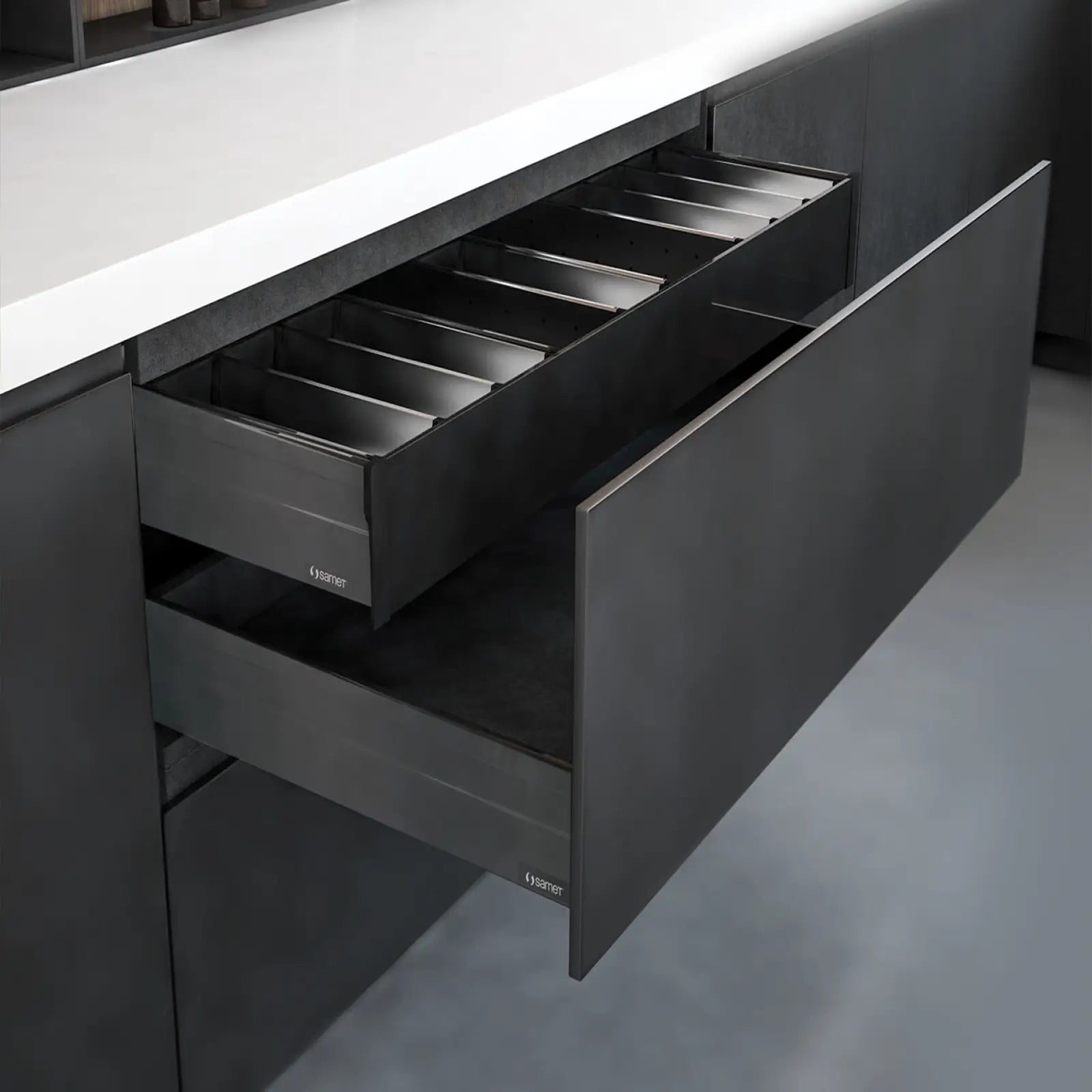 SAMET 3D Adjustment Kitchen Drawer Box Slim Sides Runners - Decor And Decor
